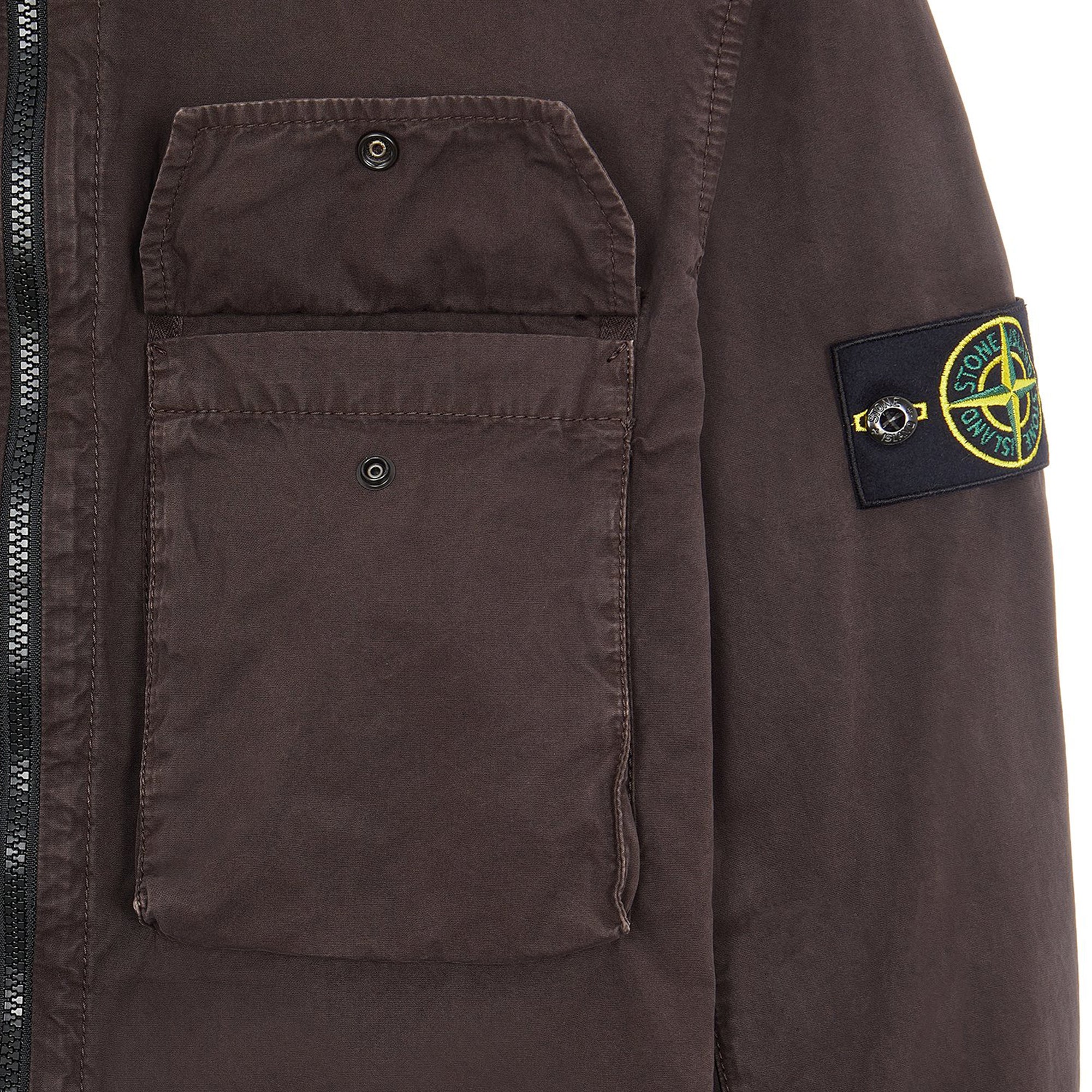 Stone Island Mens Brushed Cotton Overshirt 'Brown'