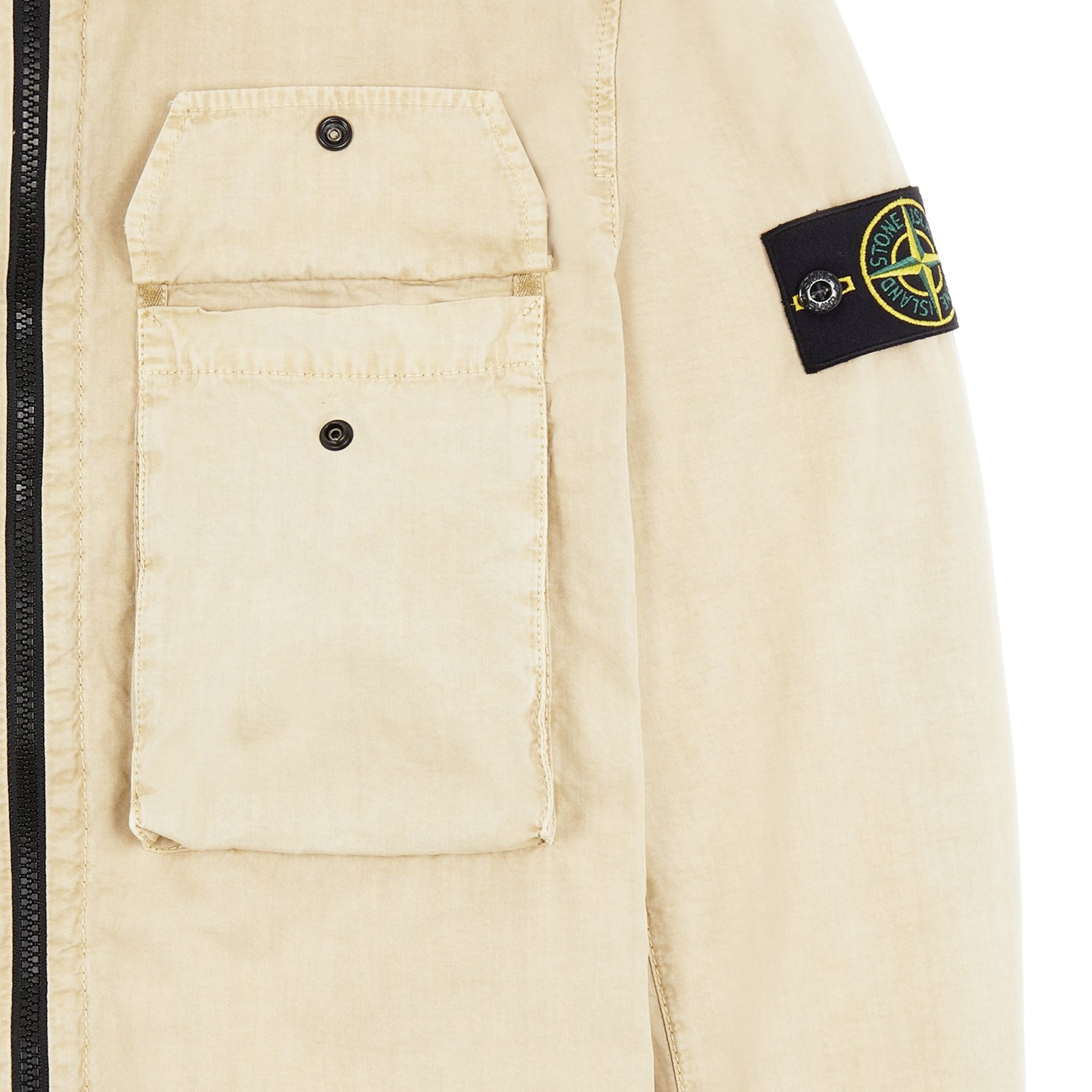 Stone Island Mens Brushed Cotton Overshirt 'Beige'