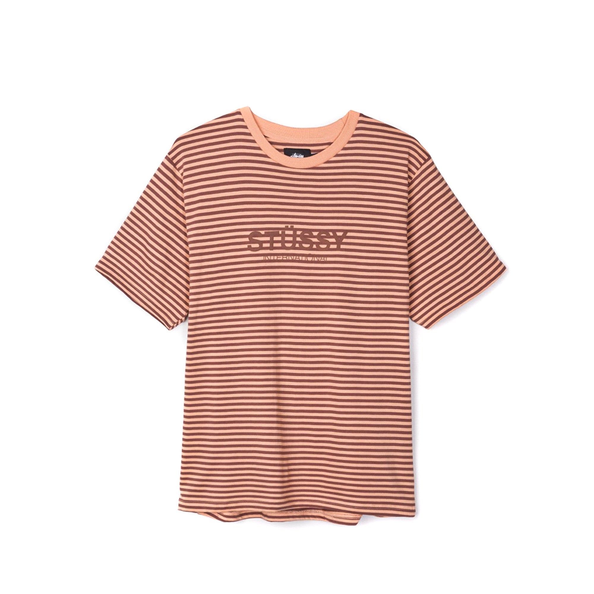 Stussy Men's Stripe Crewneck- Peach