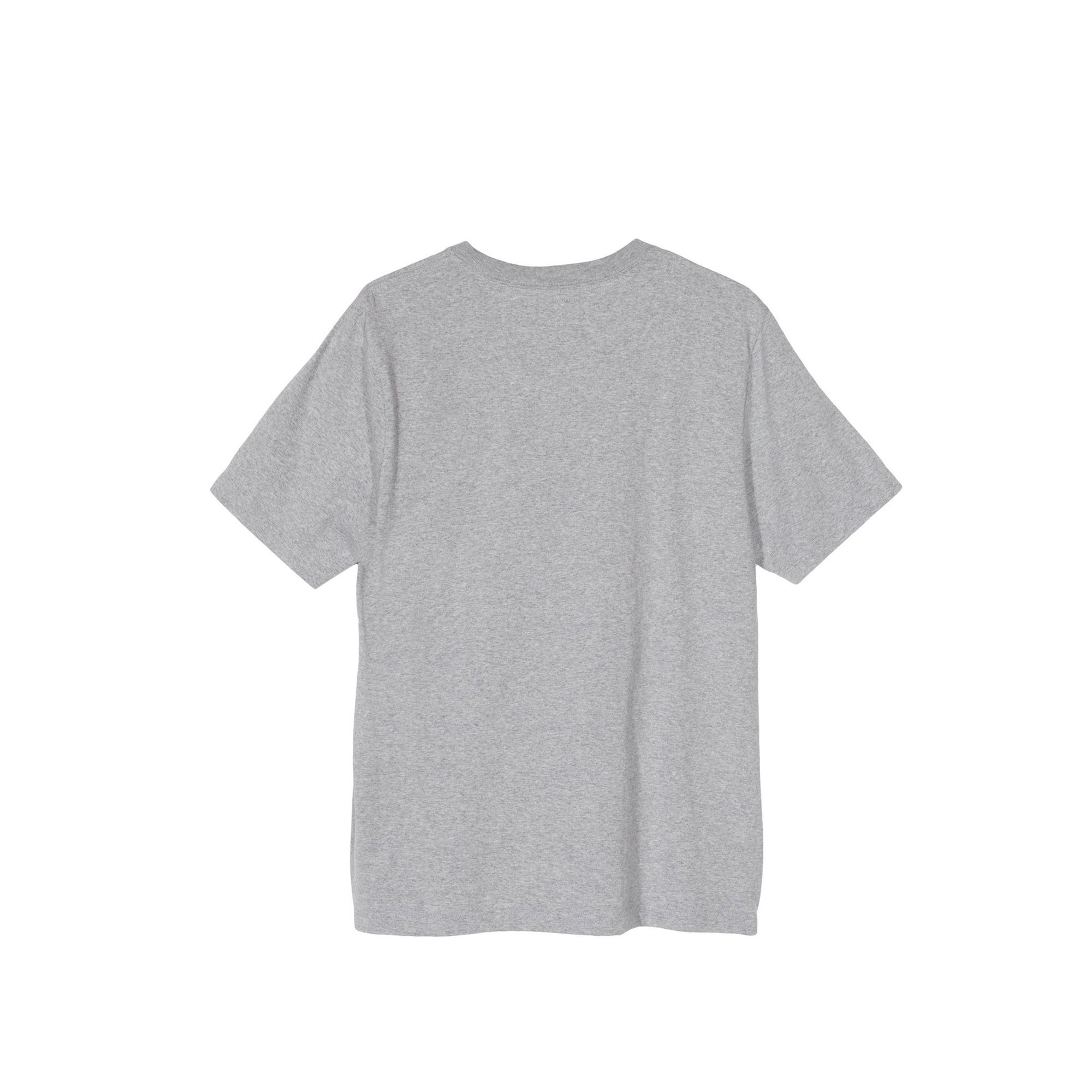 Stussy Mens Stock Logo Grey Heather SS Crew