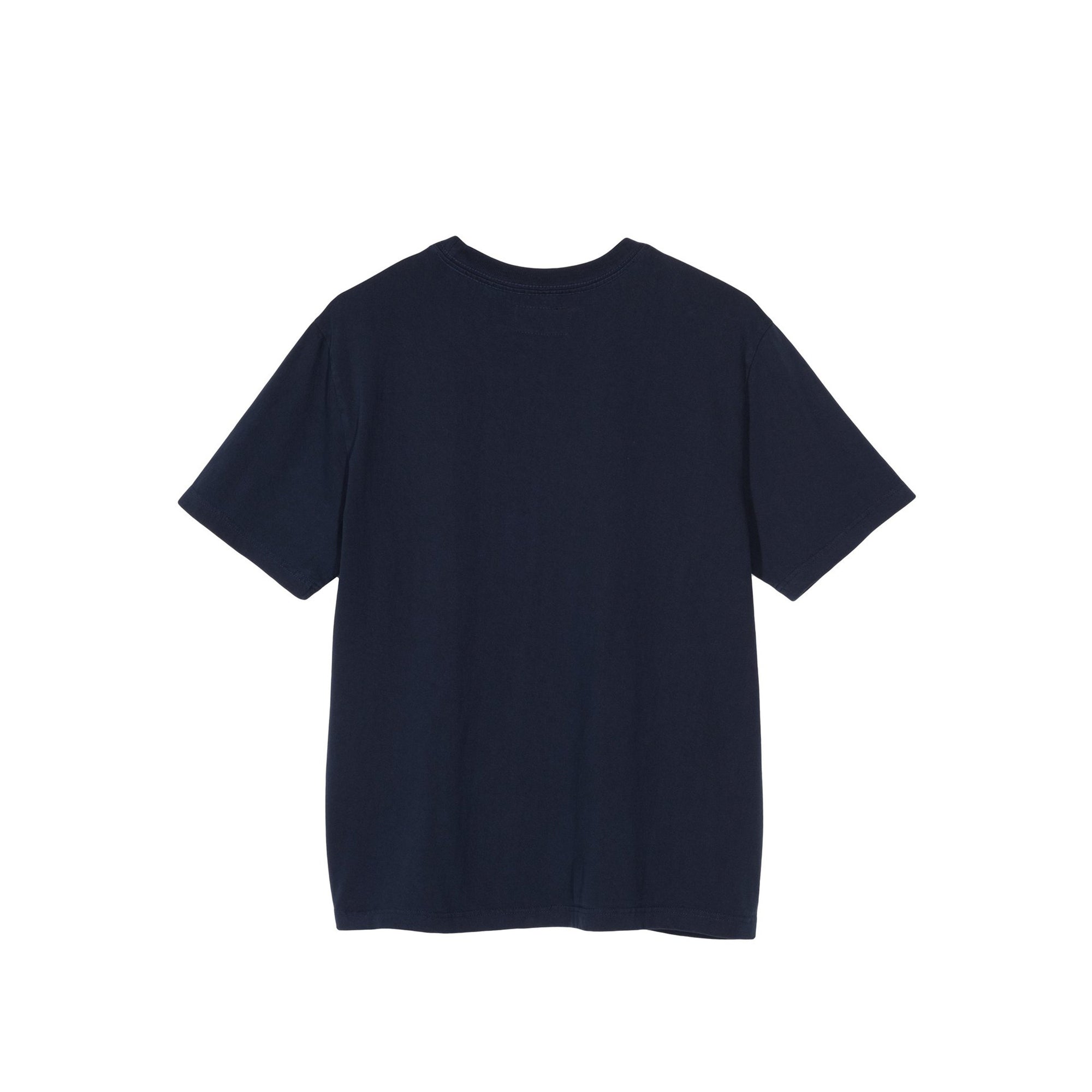 Stussy Mens Stock Logo Navy SS Crew