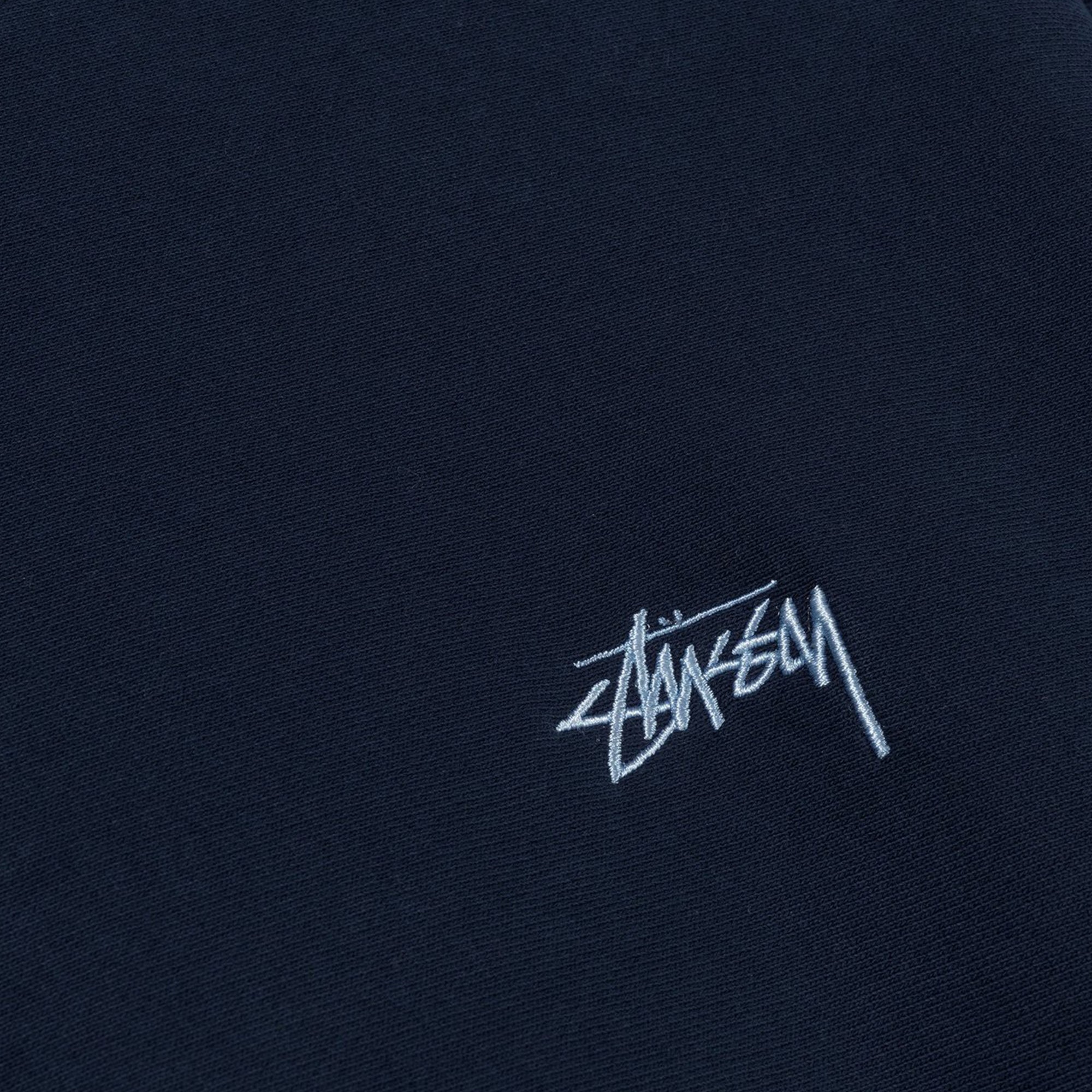 Stussy Mens Stock Logo Navy SS Crew