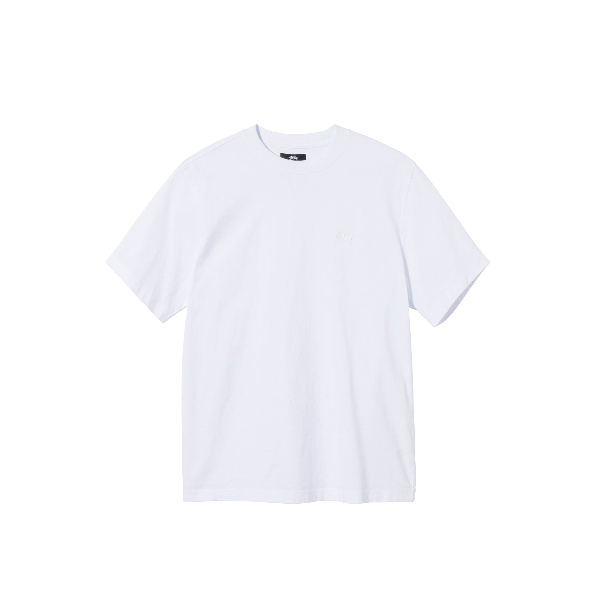 Stussy Mens Stock Logo White SS Crew