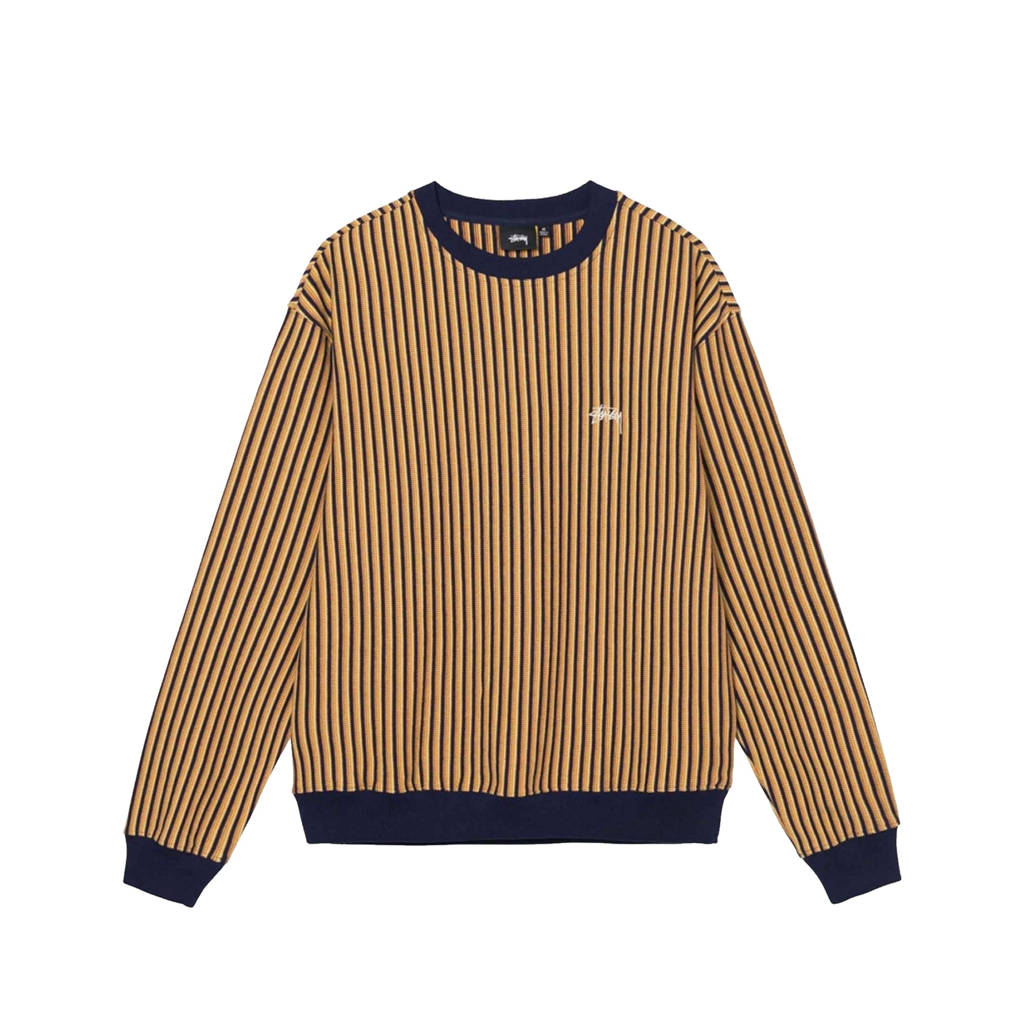 Stussy Mens Vertical Dot Striped LS Crew 'Navy'