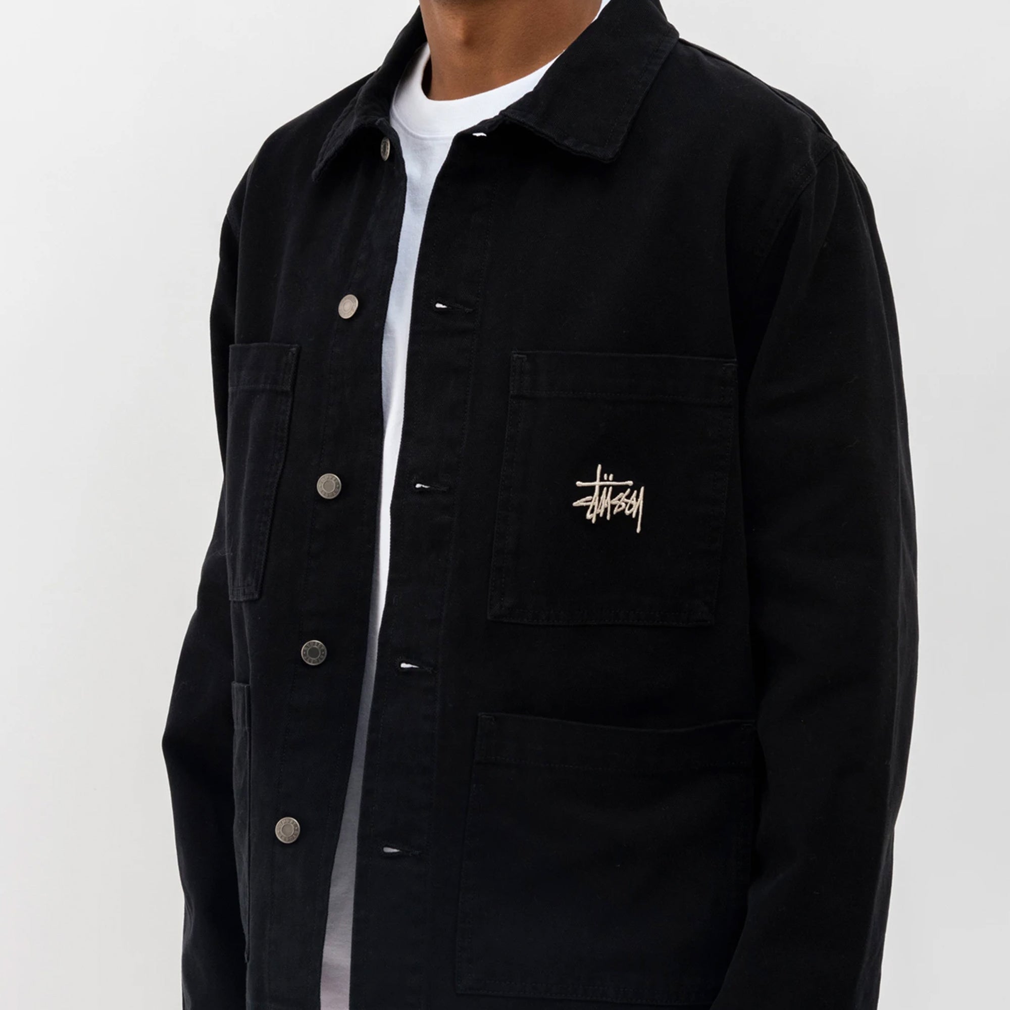 Stussy Mens Canvas Chore Jacket 'Black'