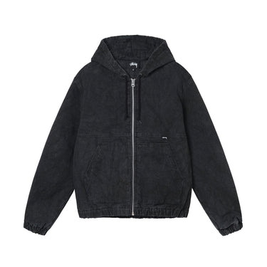 Stussy Mens Washed Canvas Insulated Jacket 'Black'