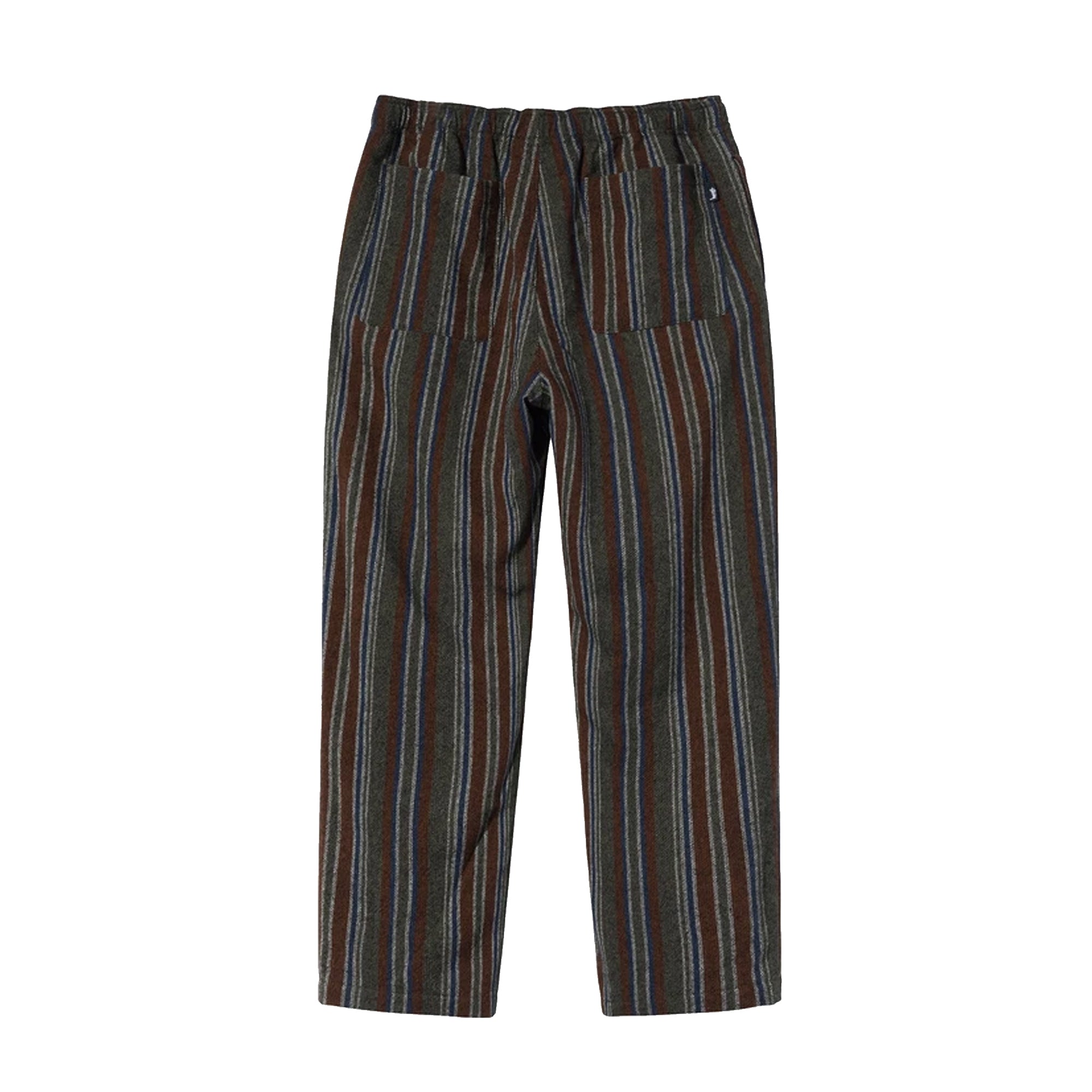 Stussy Mens Wool Stripe Relaxed Pants 'Olive'