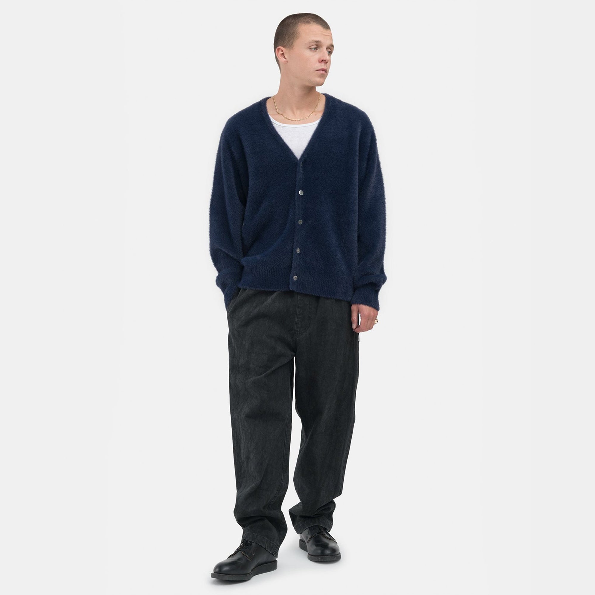 Stussy Mens Shaggy Cardigan 'Deep Navy'