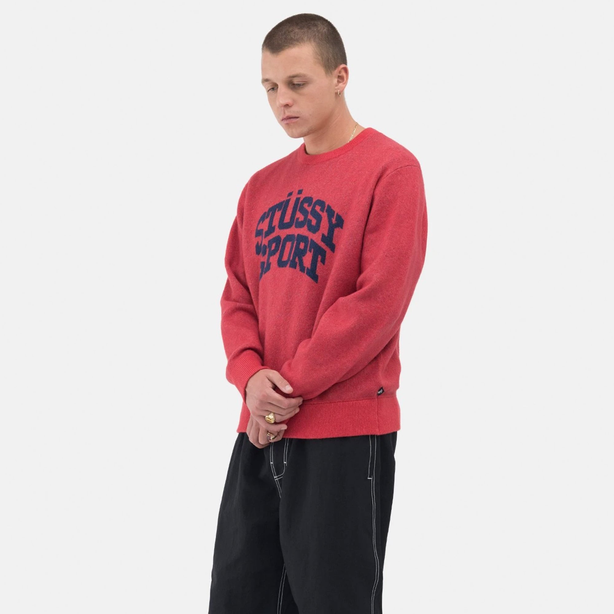 Stussy Mens Sport Sweater 'Red'