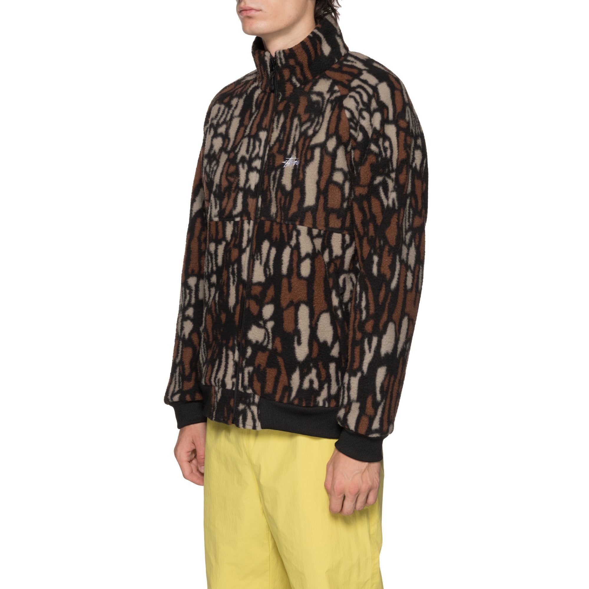 Stussy Mens Tree Bark Fleece Jacket