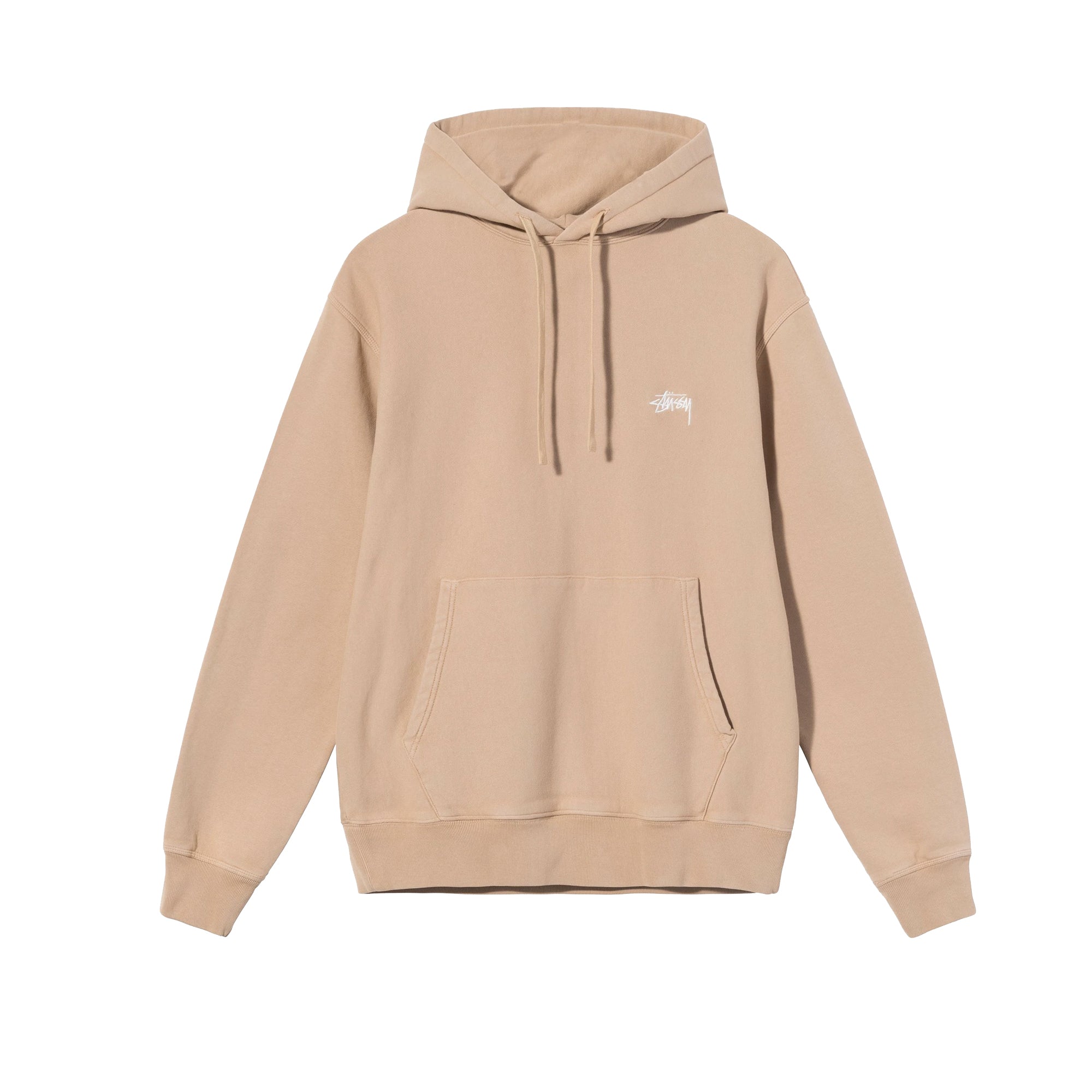 Stussy Mens Stock Logo Hoodie 'Beige'