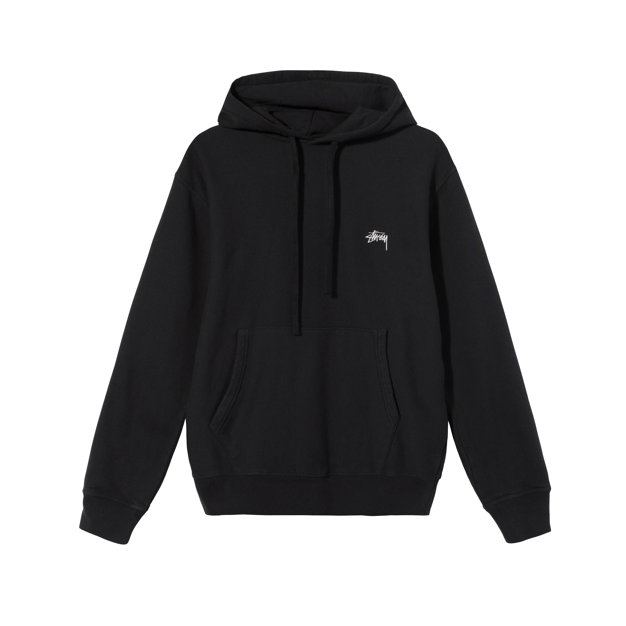 Stussy Mens Stock Logo Hoodie 'Black'