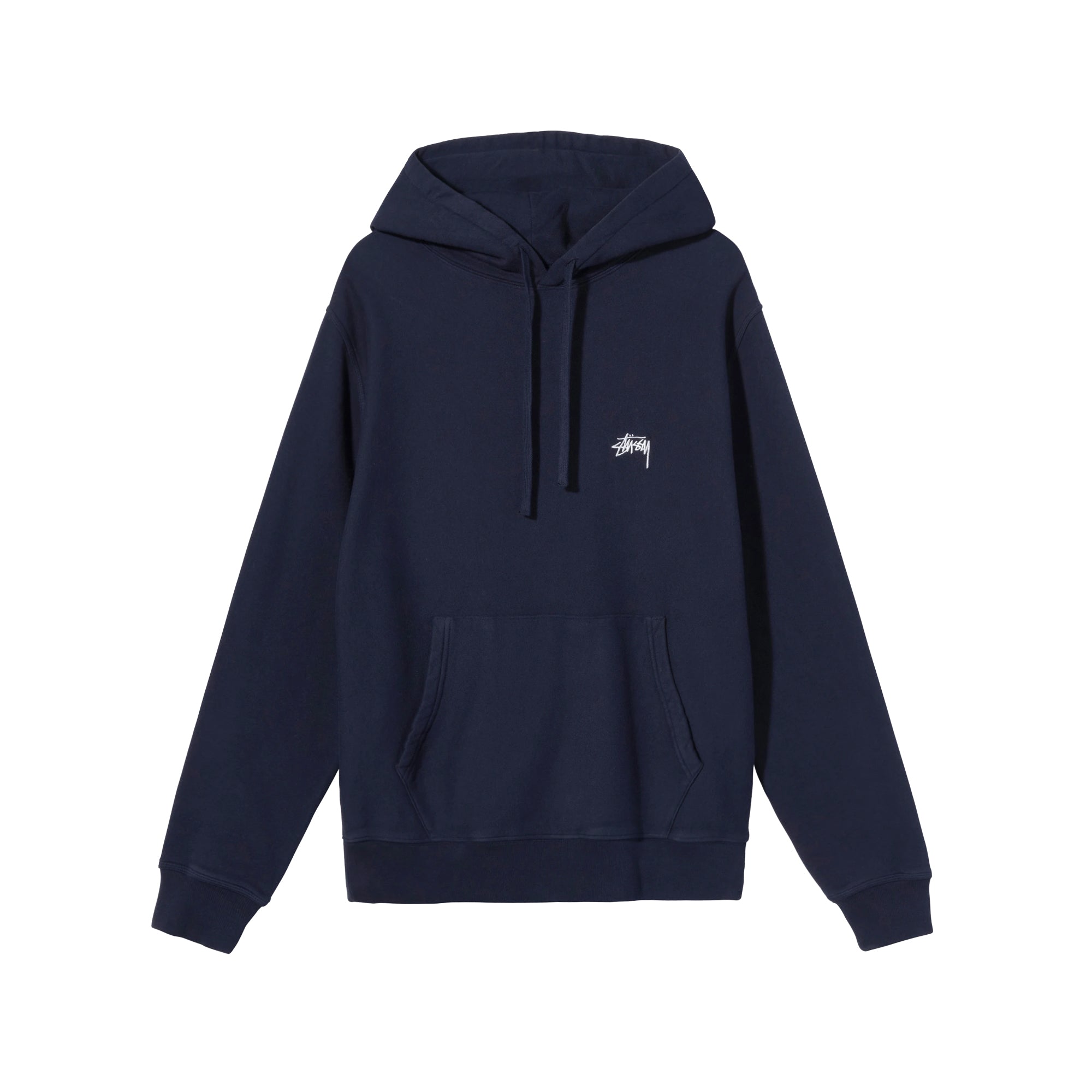 Stussy Mens Stock Logo Hoodie 'Navy'