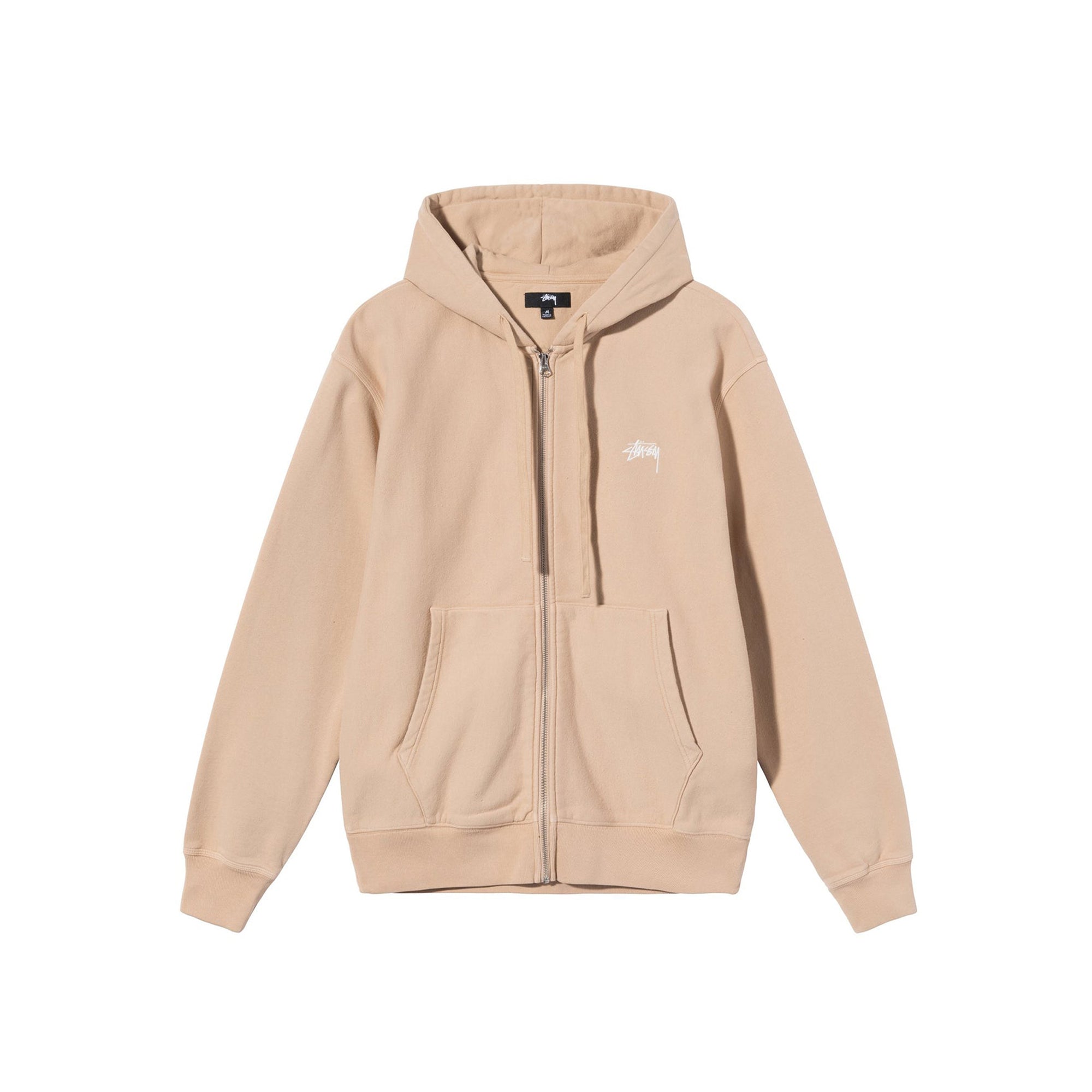 Stussy Mens Stock Logo Zip Hood 'Beige'