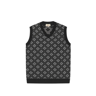 Manors Mens Checkered Vest Black/Grey