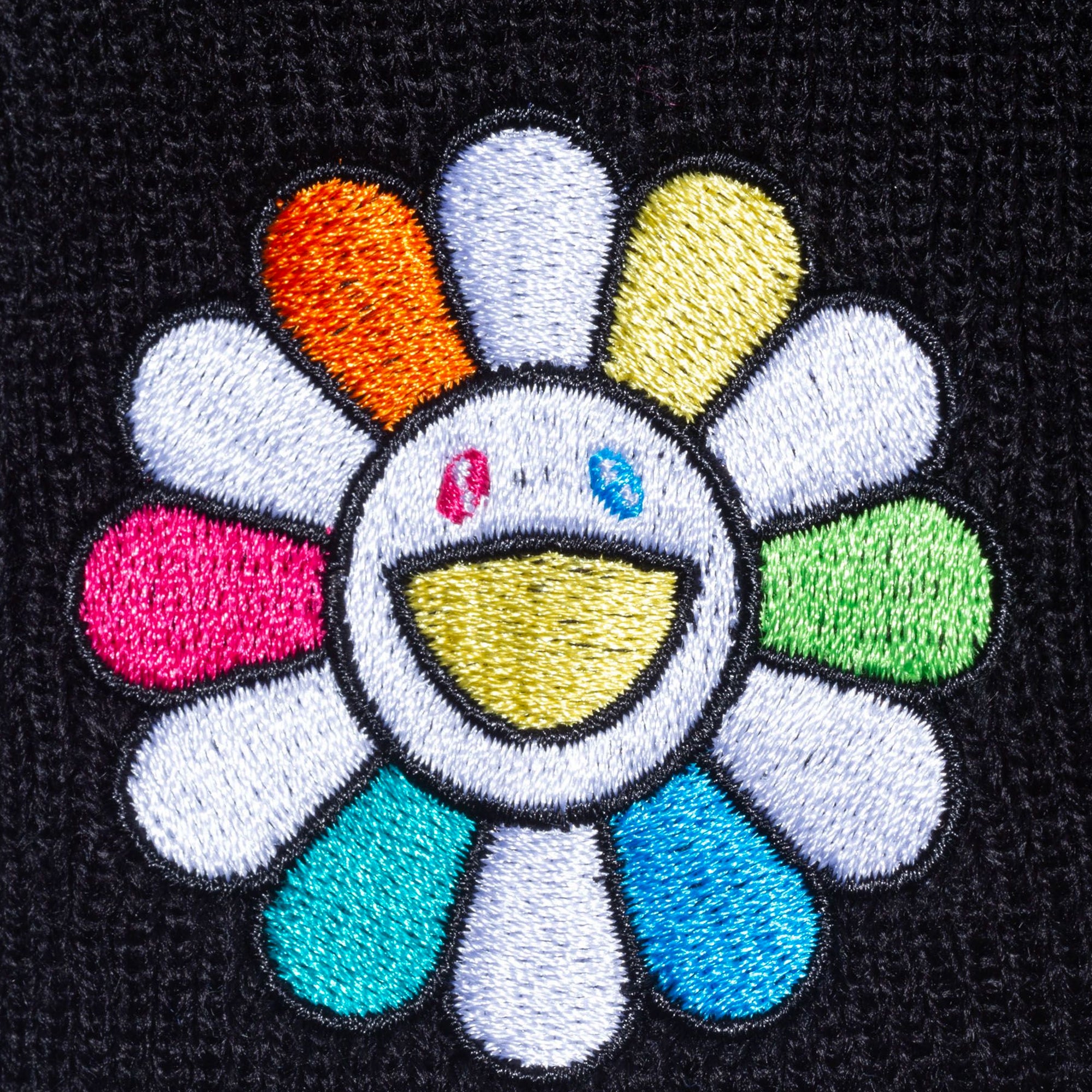 New Era x Takashi Murakami Flower Basic Cuff Knit Beanie Black