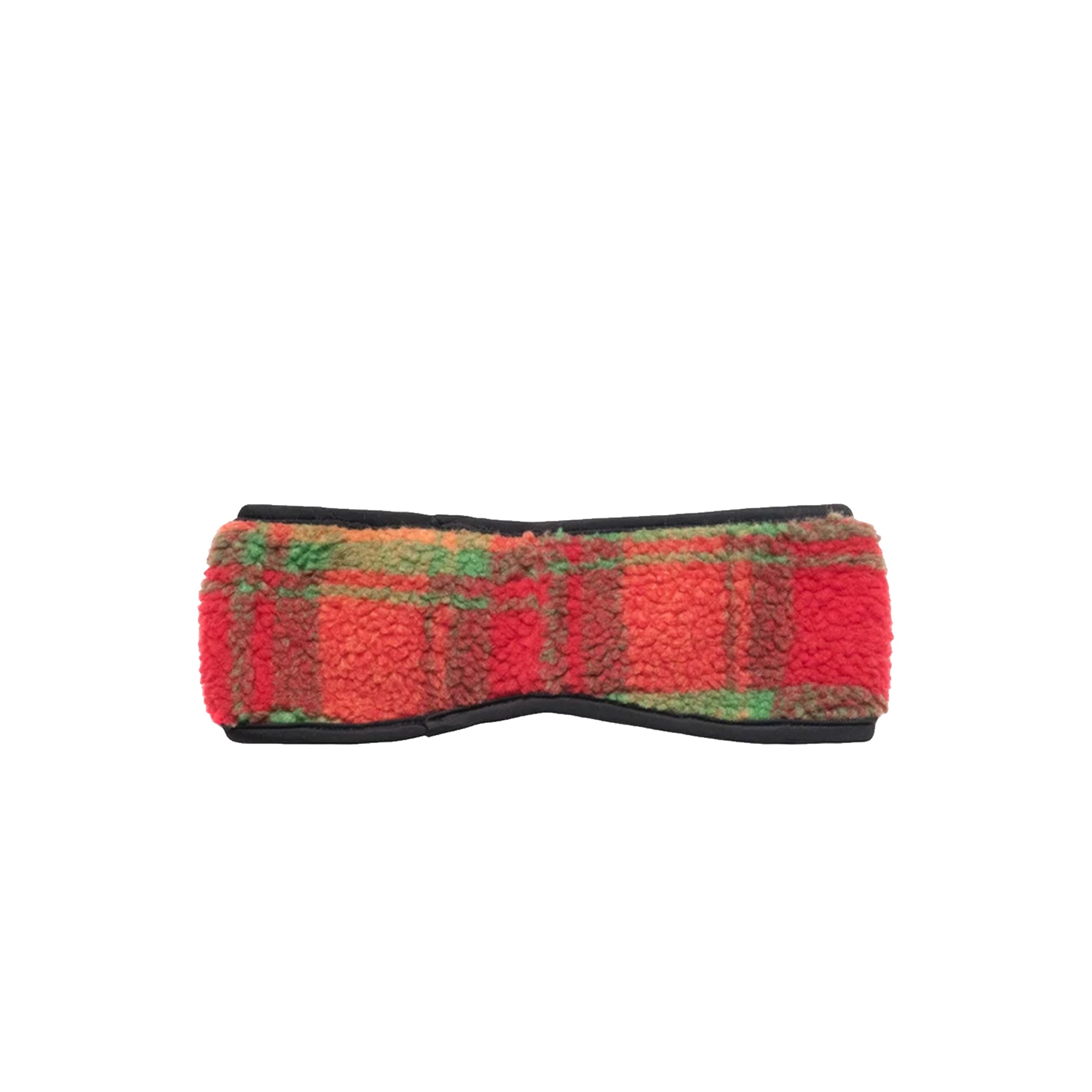 Stussy Mens Plaid Polar Fleece Headband 'Orange'