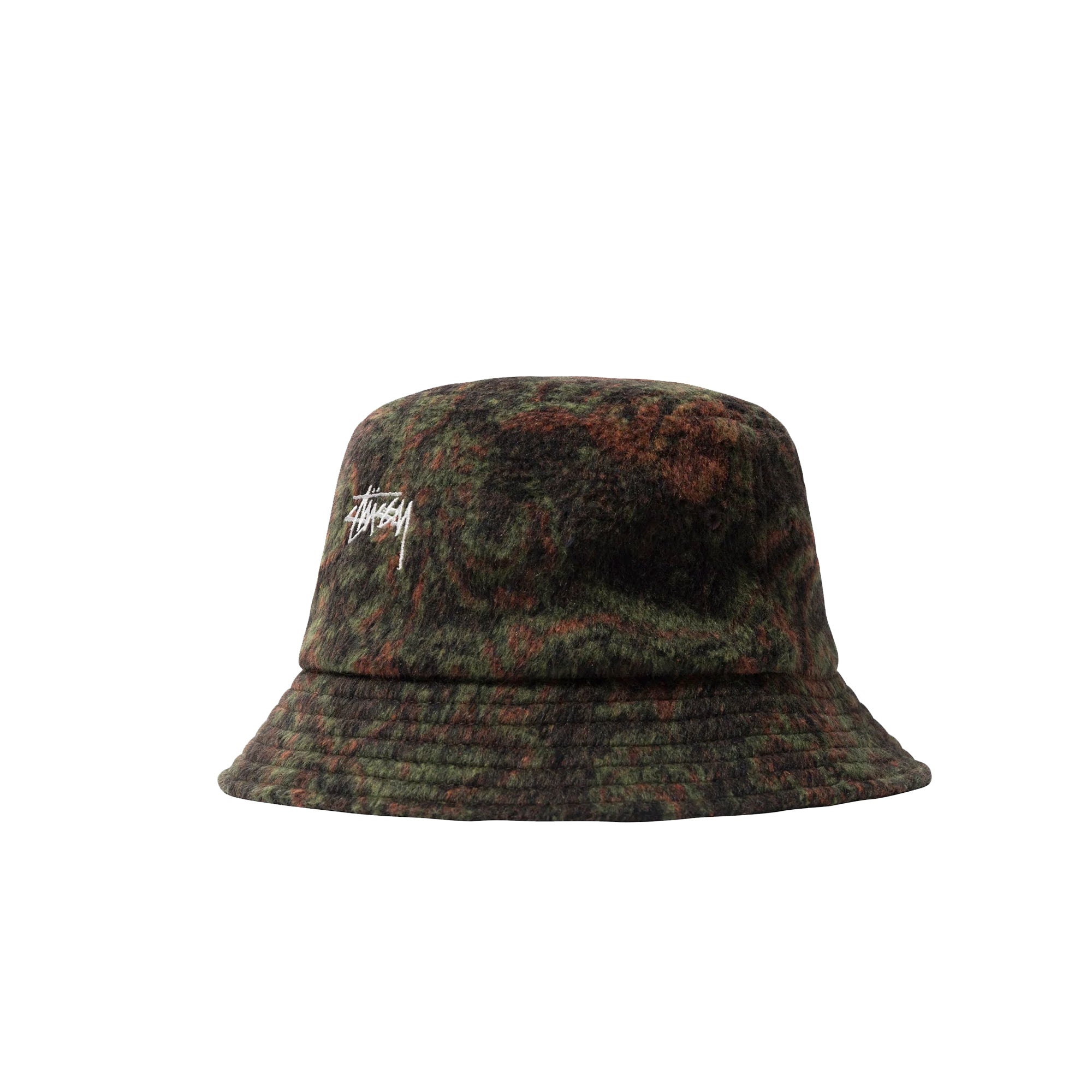 Stussy Mens Psychedelic Deep Bucket Hat 'Green'