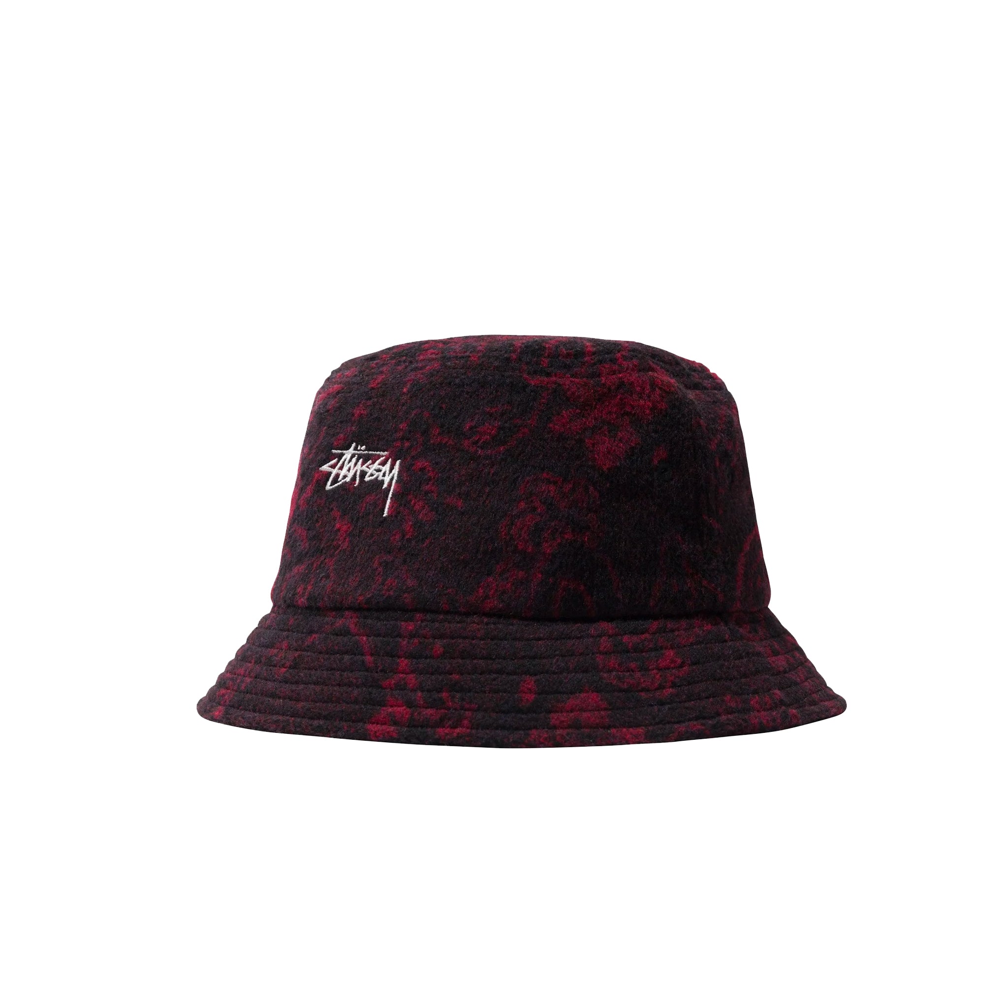 Stussy Mens Psychedelic Deep Bucket Hat 'Red'