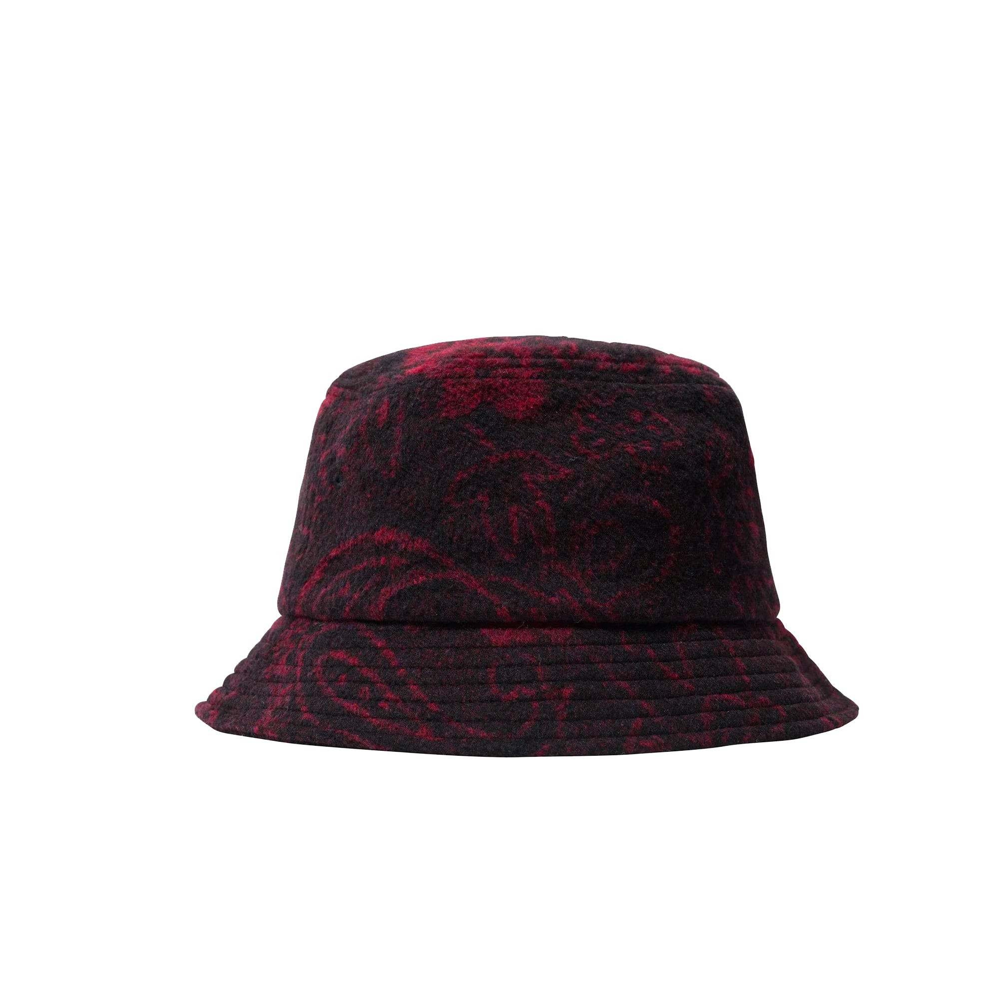 Stussy Mens Psychedelic Deep Bucket Hat 'Red'