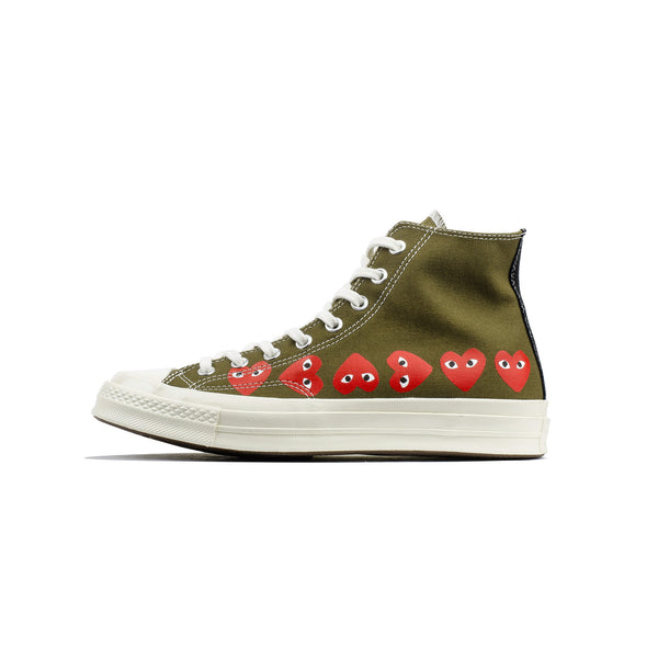Comme des Garcons PLAY x Converse Chuck 70 High Multi Heart  display picture 1
