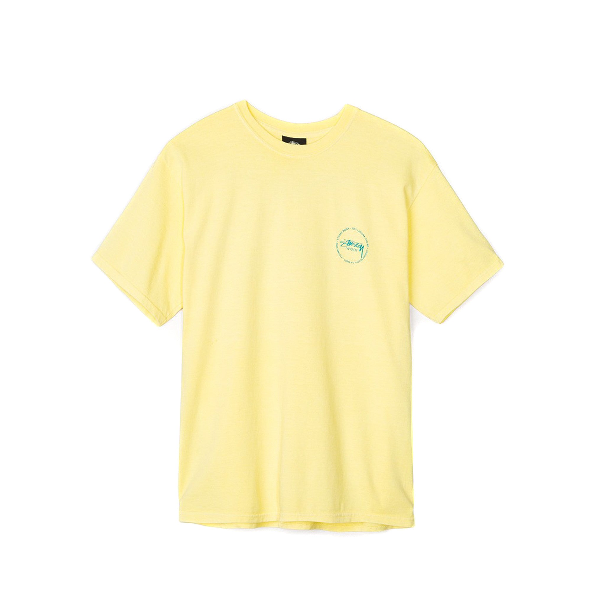 Stussy Men's Old Stamp Pig Dyed Tee- Lemon