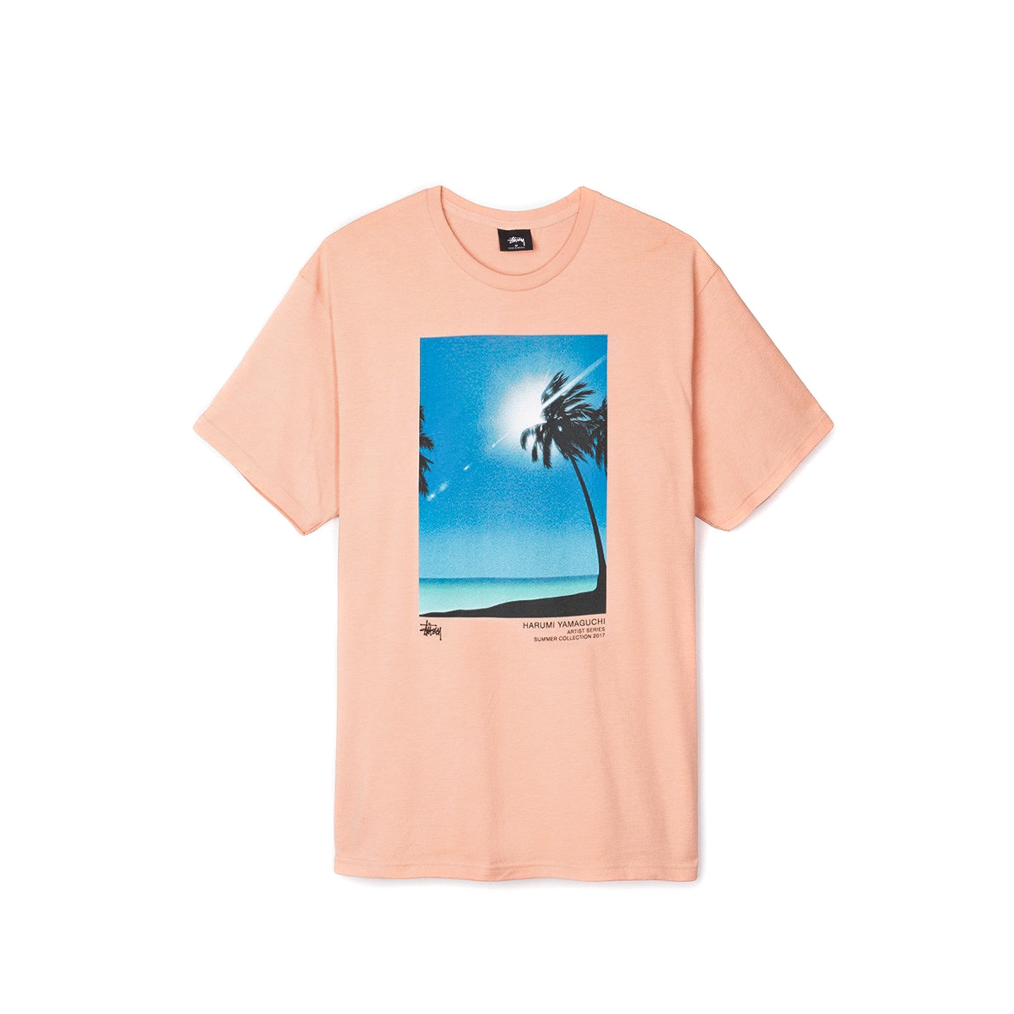 Stussy Men's Harumi Yamaguchi Palm Tee- Pale Salmon