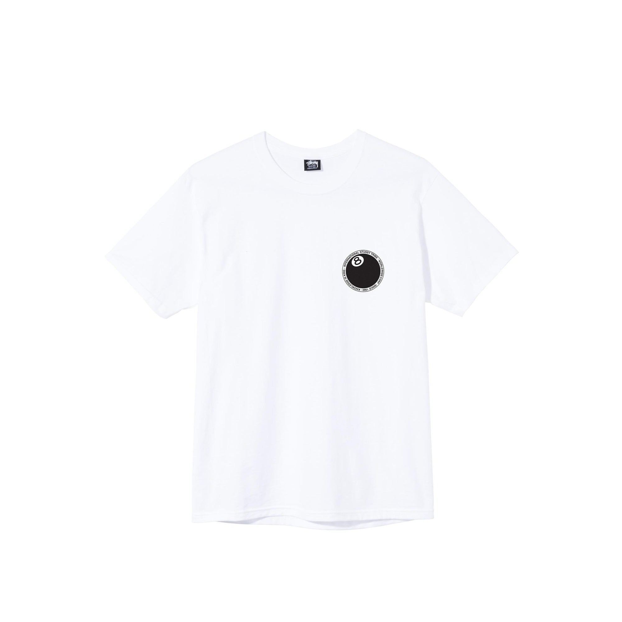 Stussy Mens 8 Ball Dot White Tee