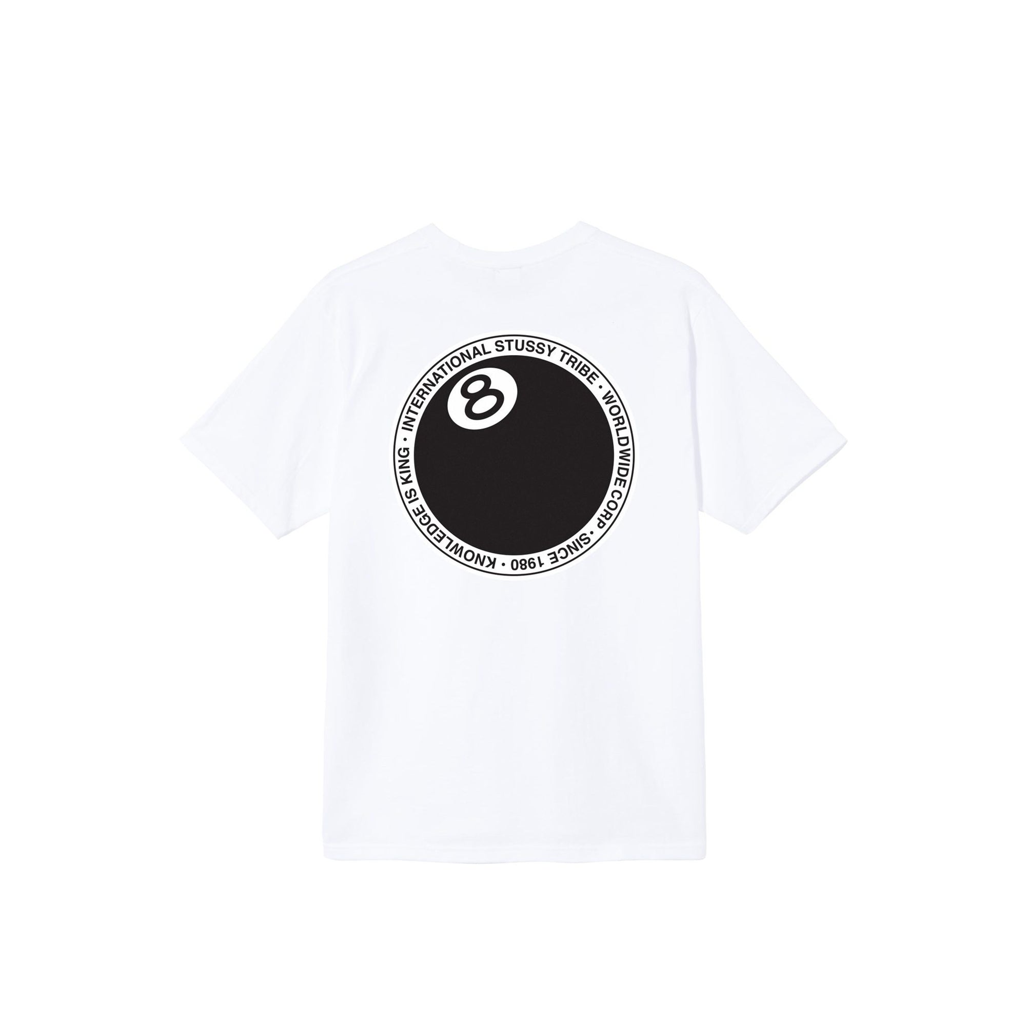 Stussy Mens 8 Ball Dot White Tee