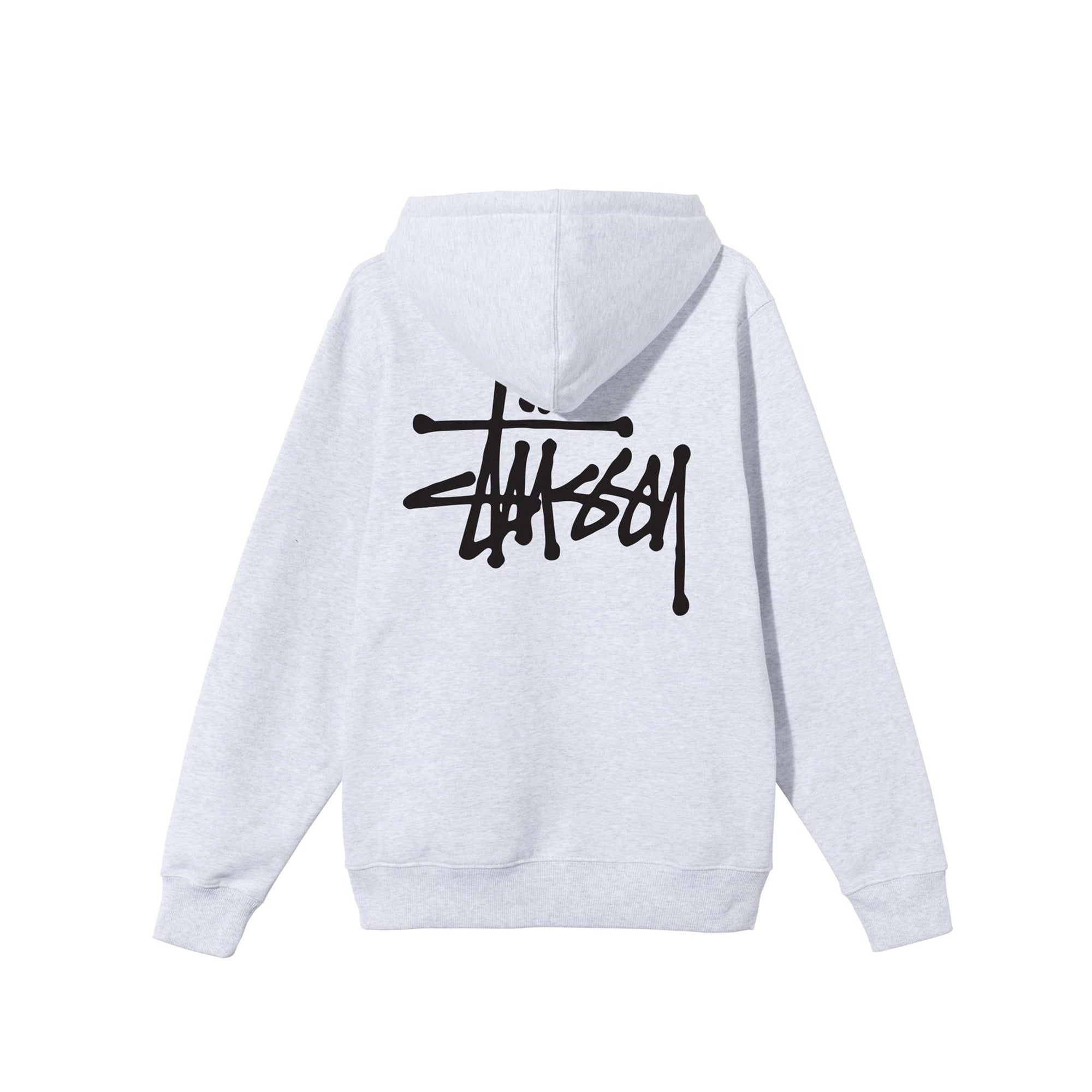 Stussy Mens Basicc Stussy Ash Heather Hoodie