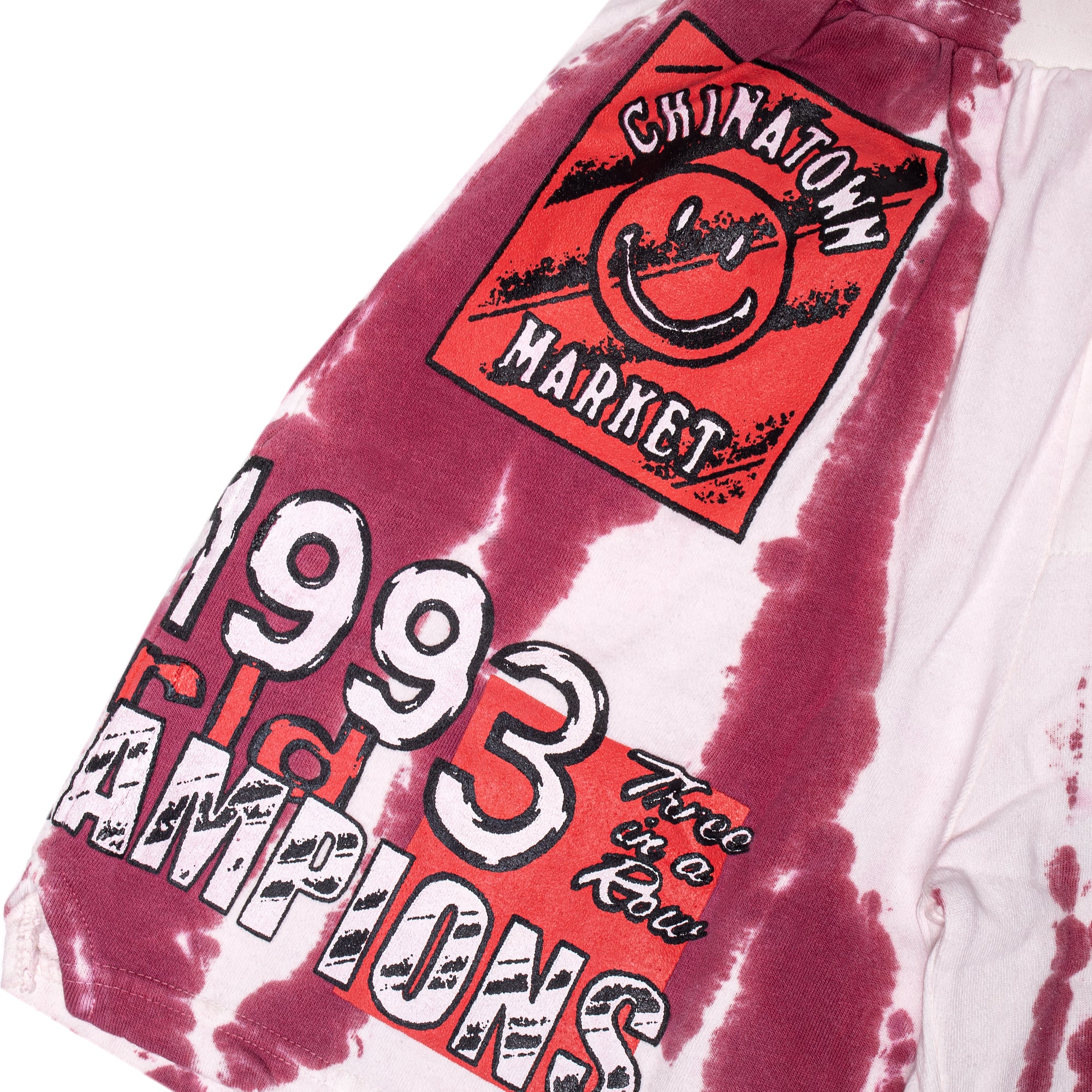 Chinatown Market Mens Smiley Champion 3 Rings Tie-Dye Sweatshorts