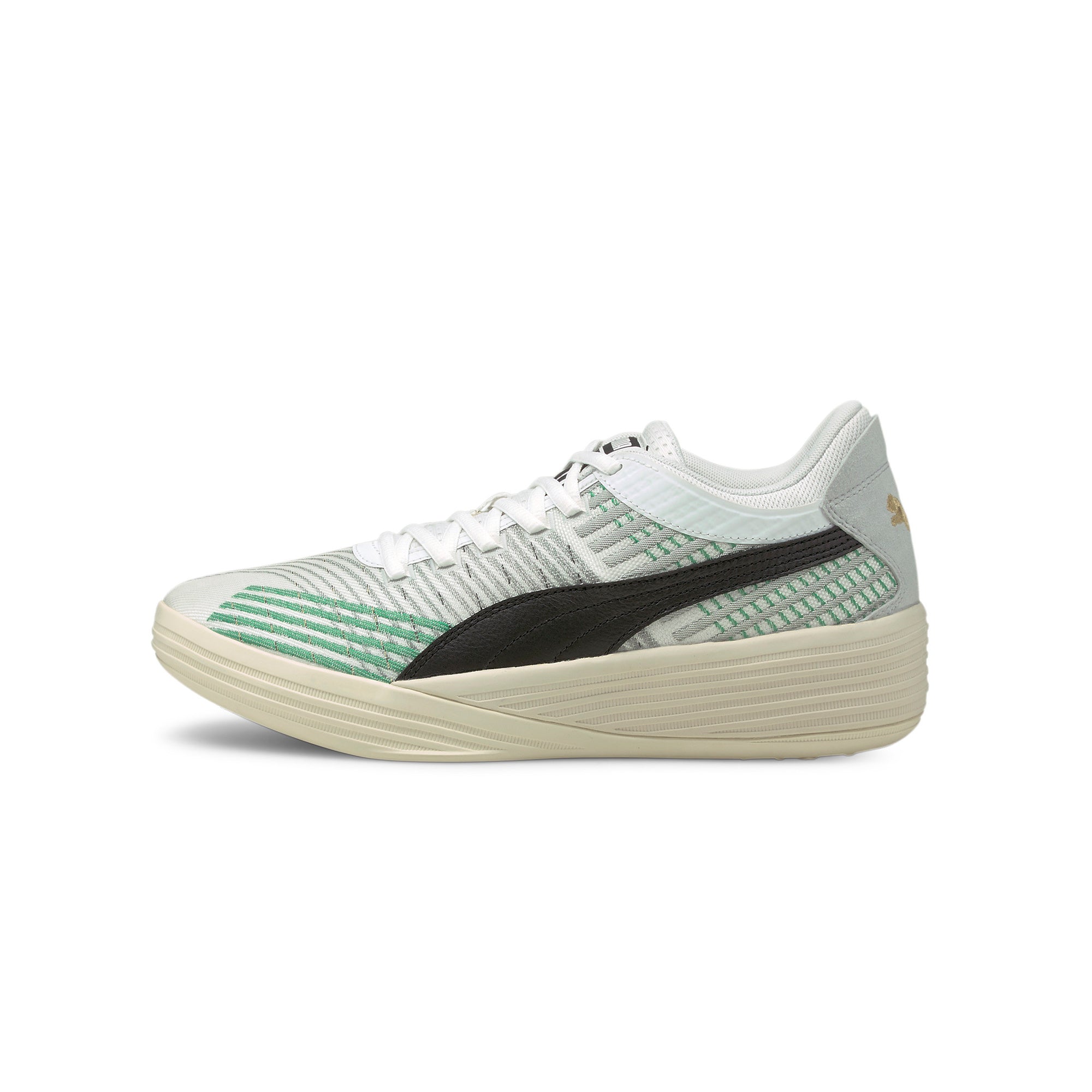 Puma Mens Clyde All-Pro Coast 2 Coast Shoes 'Puma White/Power Green'