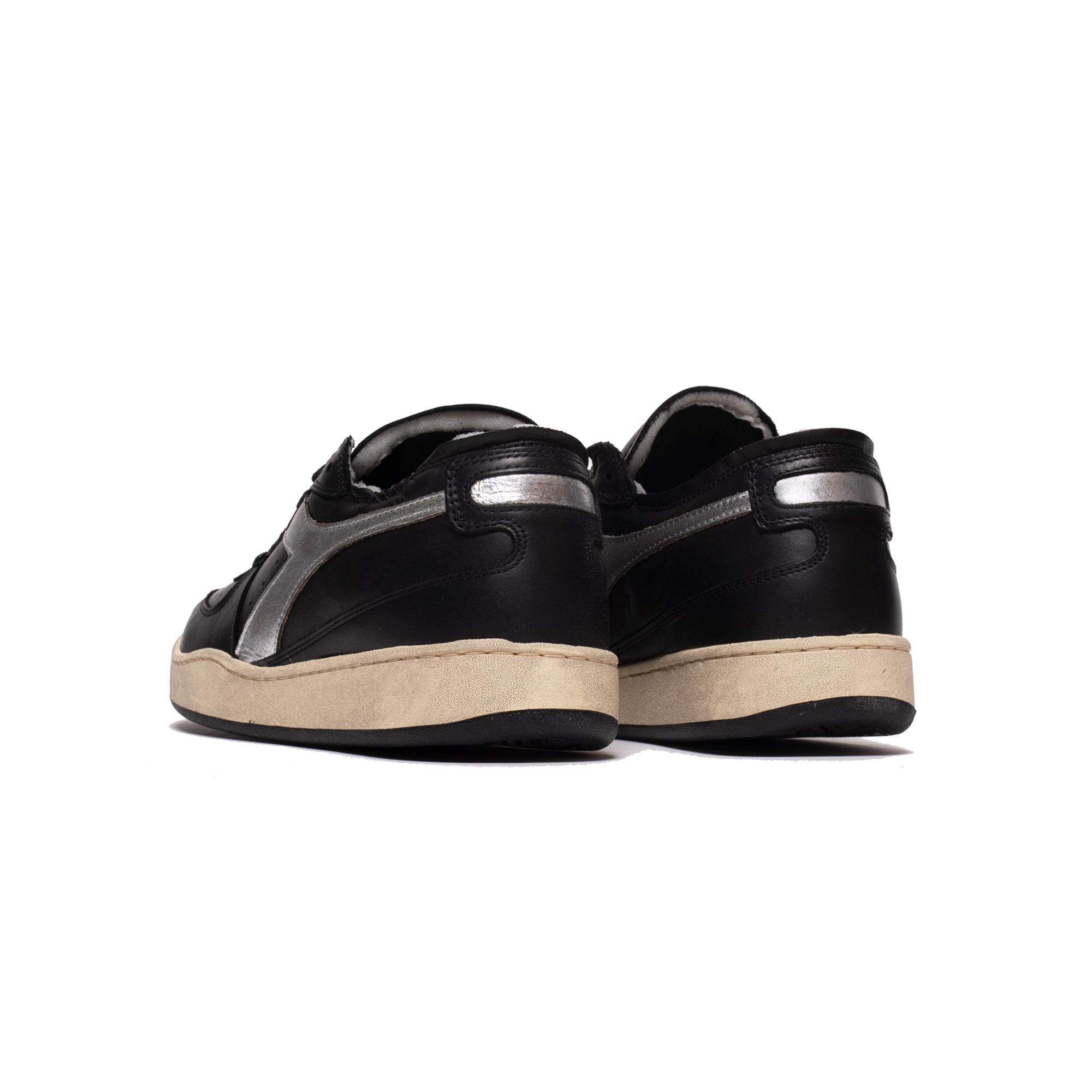 Diadora Mens Mi Basket Row Cut New Moon Shoes 'Black'