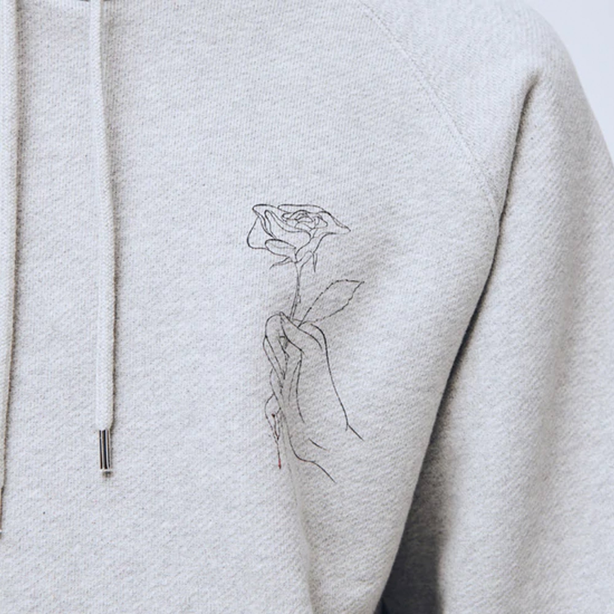 Soulland Mens Rose Hand Hoodie 'Grey Melange'