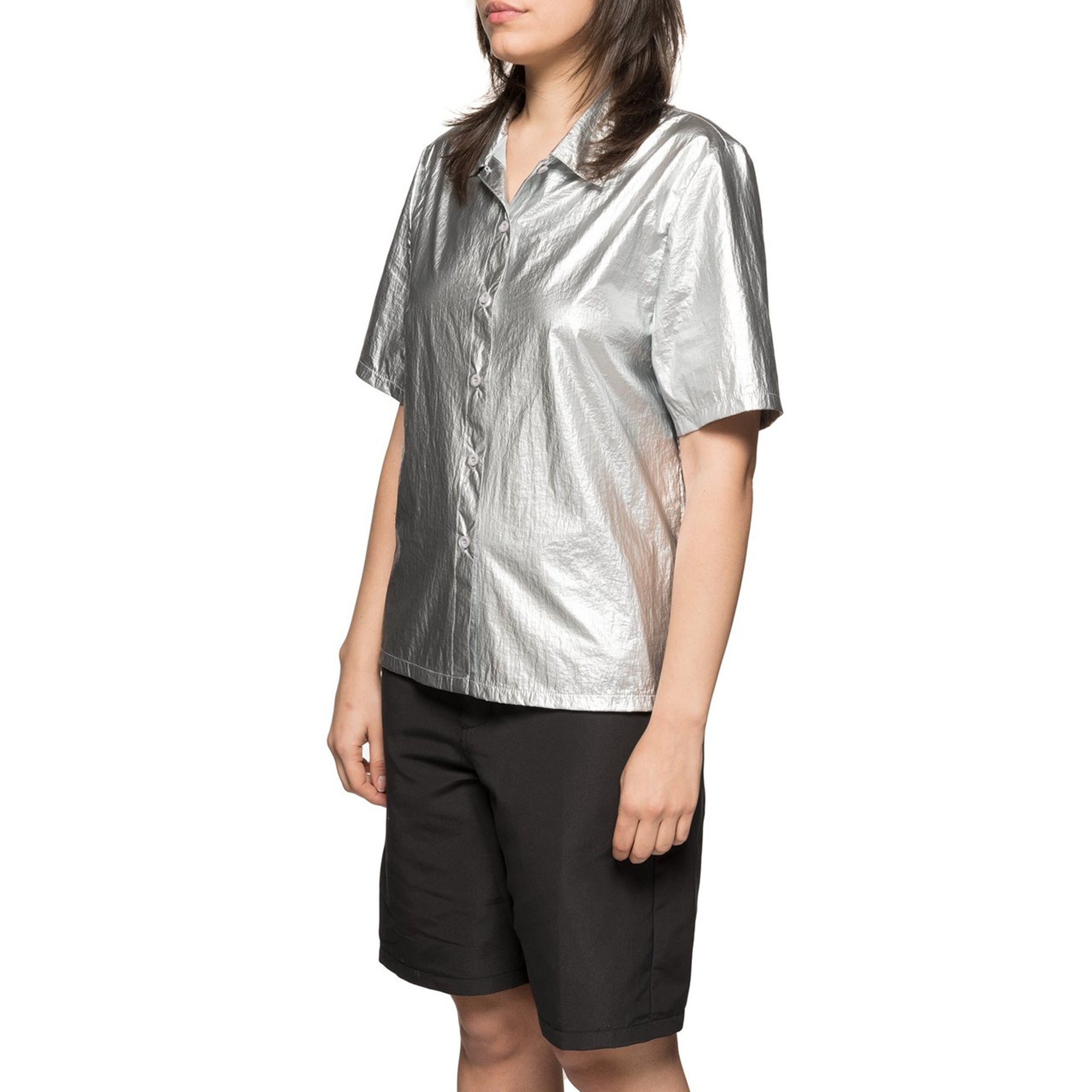 Stussy Womens Shiny Button Down Shirt