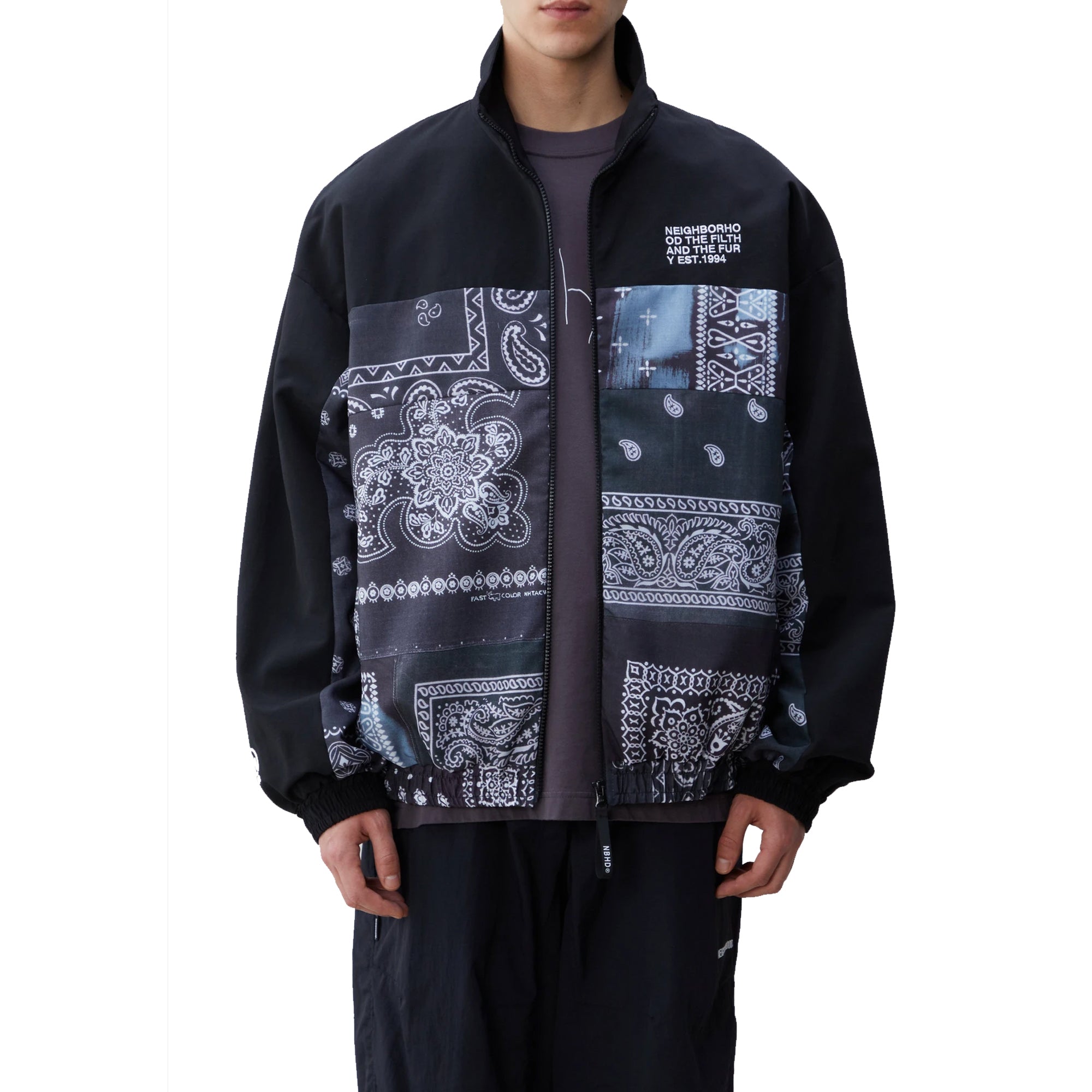 Neighborhood Mens Bandana Chopped Track E-Jacket 'Black' – Extra