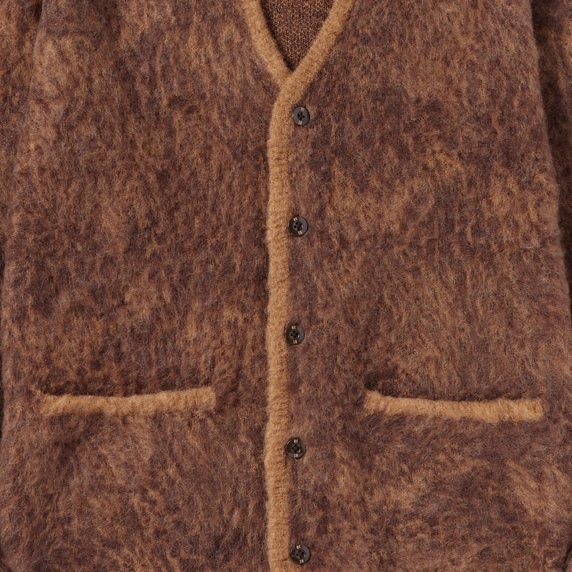 Neighborhood Mens Mohair Cardigan /AN-Knit LS 'Brown'