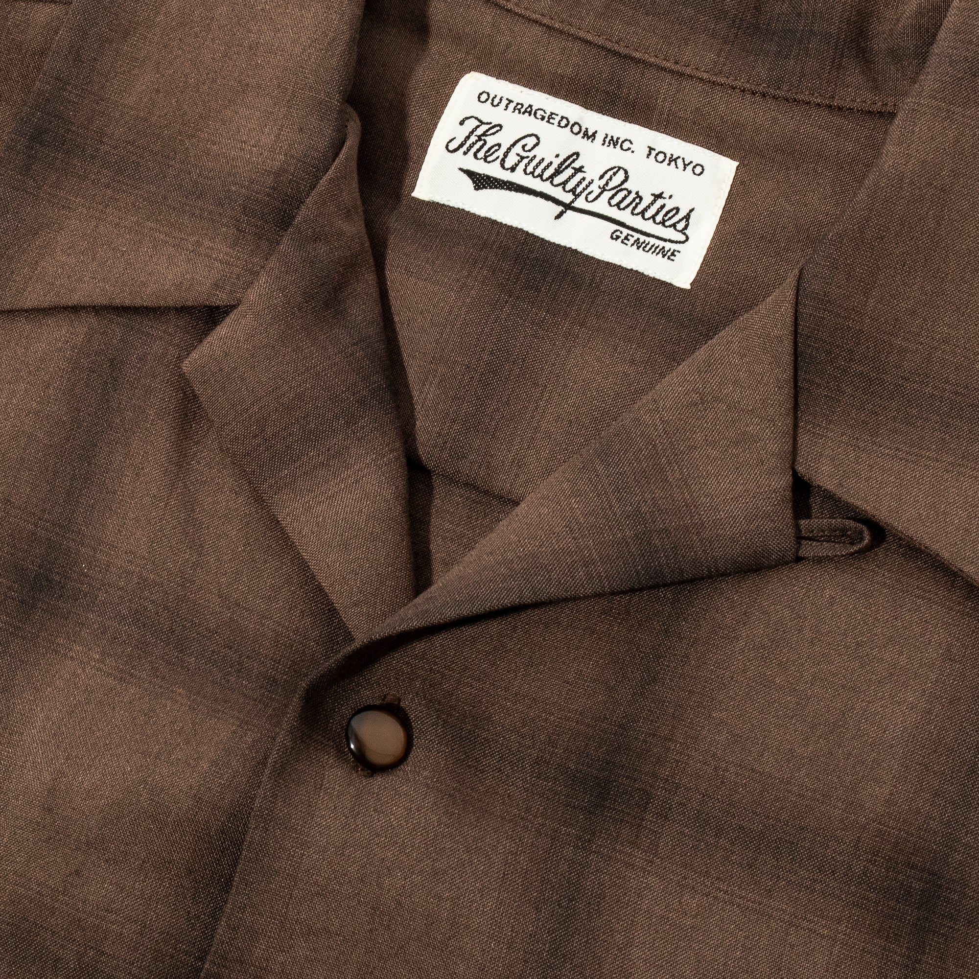 Wacko Maria Mens Ombray Check Open Collar Shirt Type 1 'Brown'