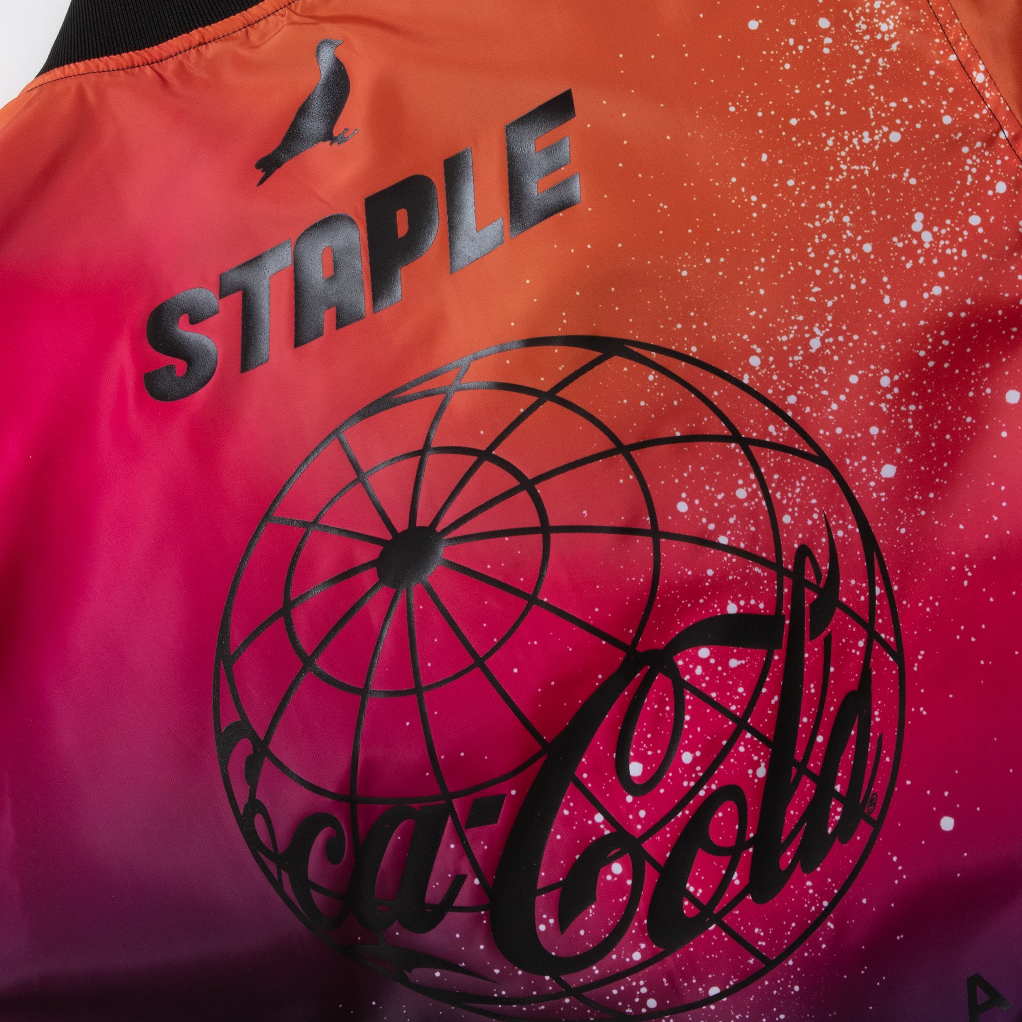 Staple x Coca Cola Mens Starlight Bomber Jacket 'Fuschia'