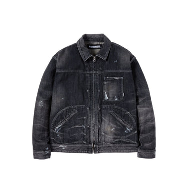 Neighborhood Mens Front Zip Denim Jacket 'Black'