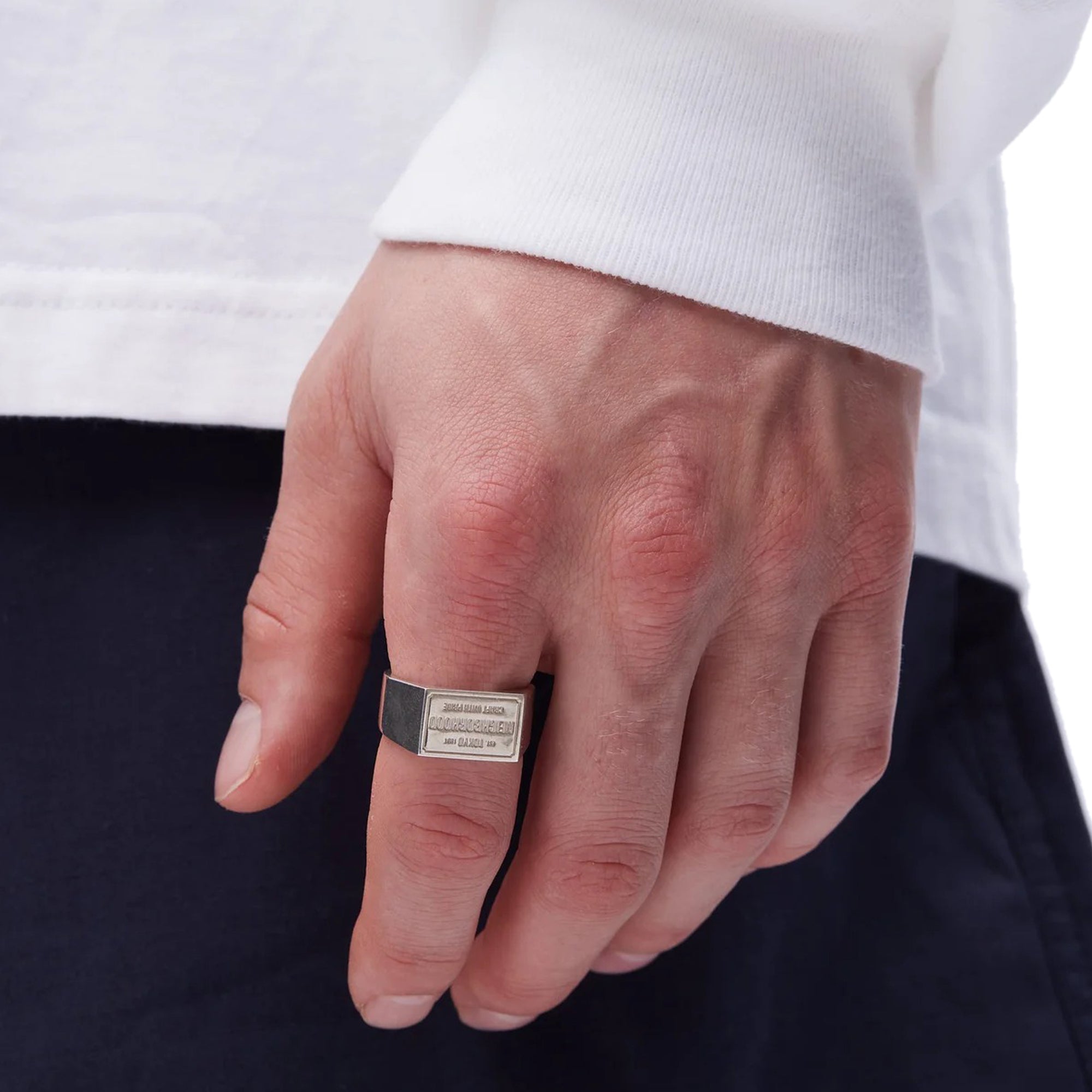 Neighborhood Mens Silver Signet Ring