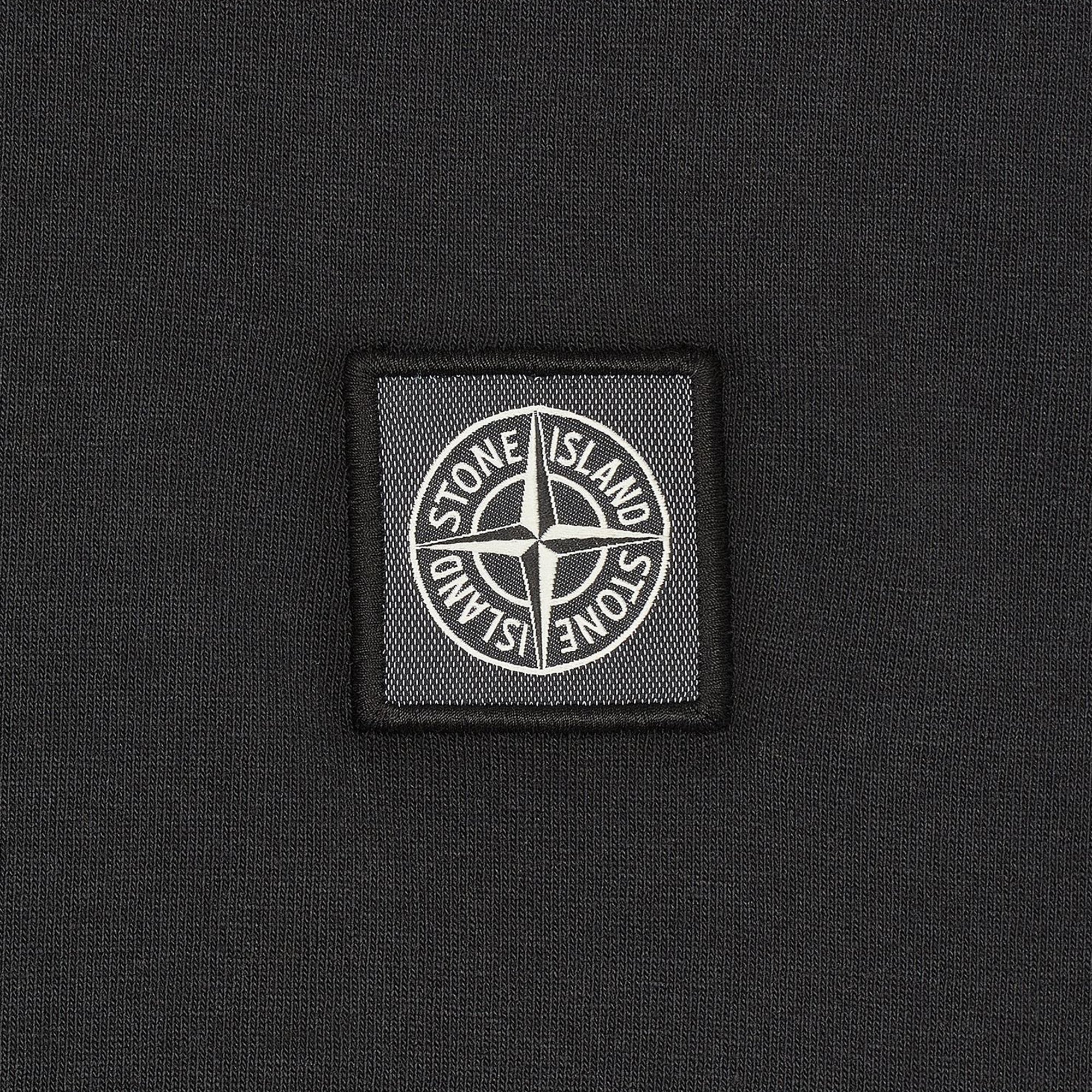 Stone Island Mens Fissato Dyed Patch Logo Tee Black