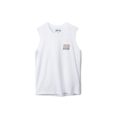 Stussy Women's Jah Bless Raw Edge Muscle Tee- White