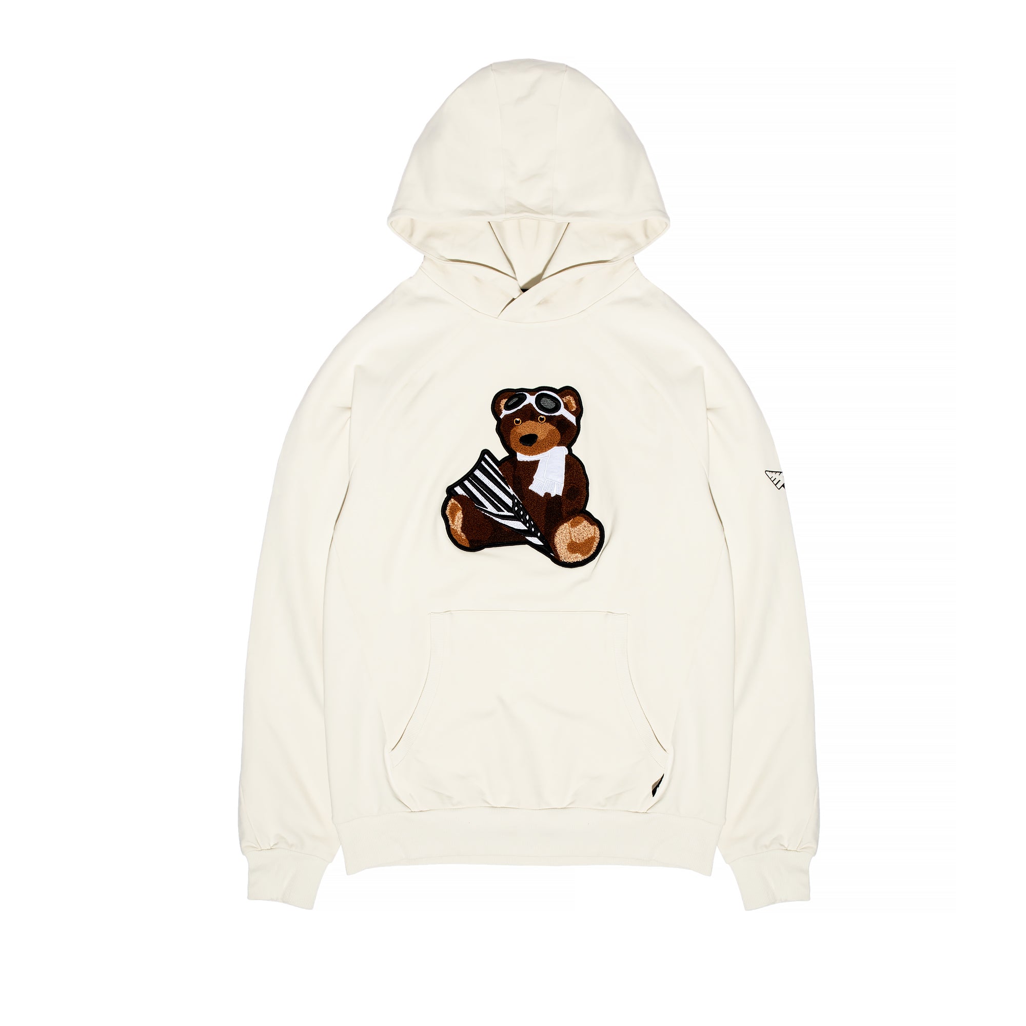 Paper Planes Mens Chenille Bear Hoodie 'Vapor'