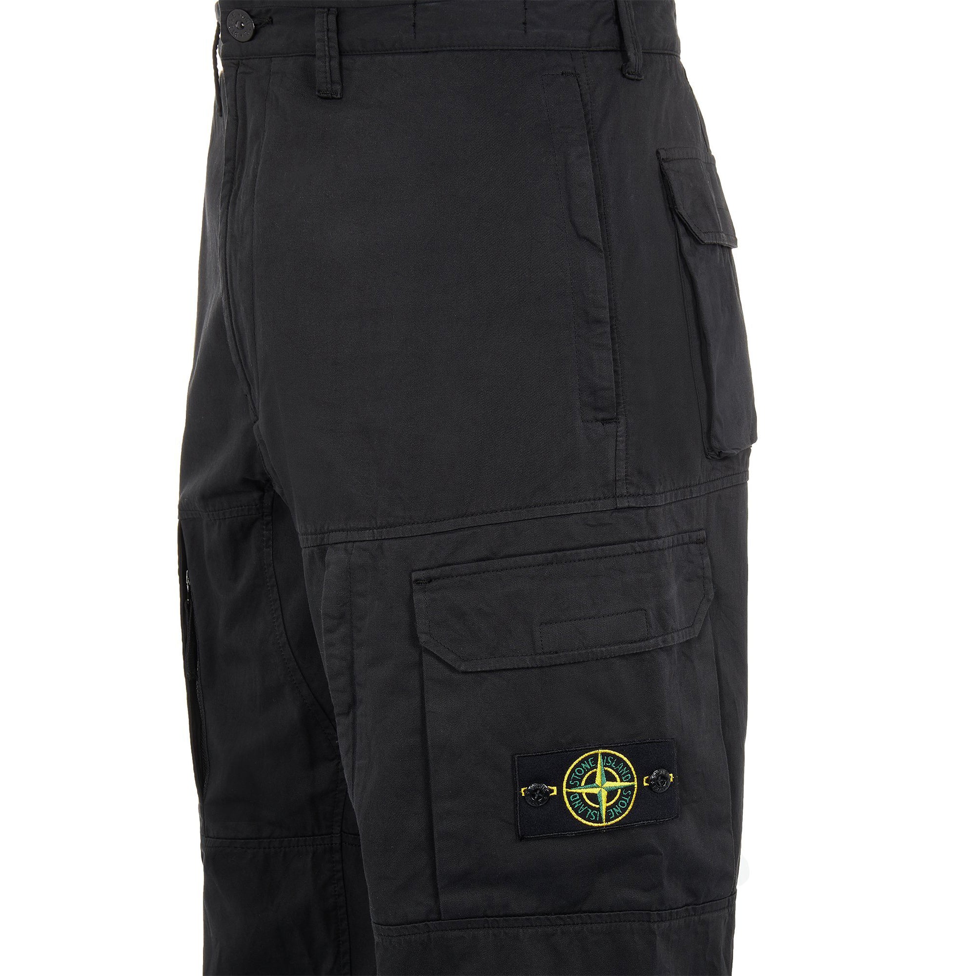 Stone Island Mens Stretch Cotton Pants Black