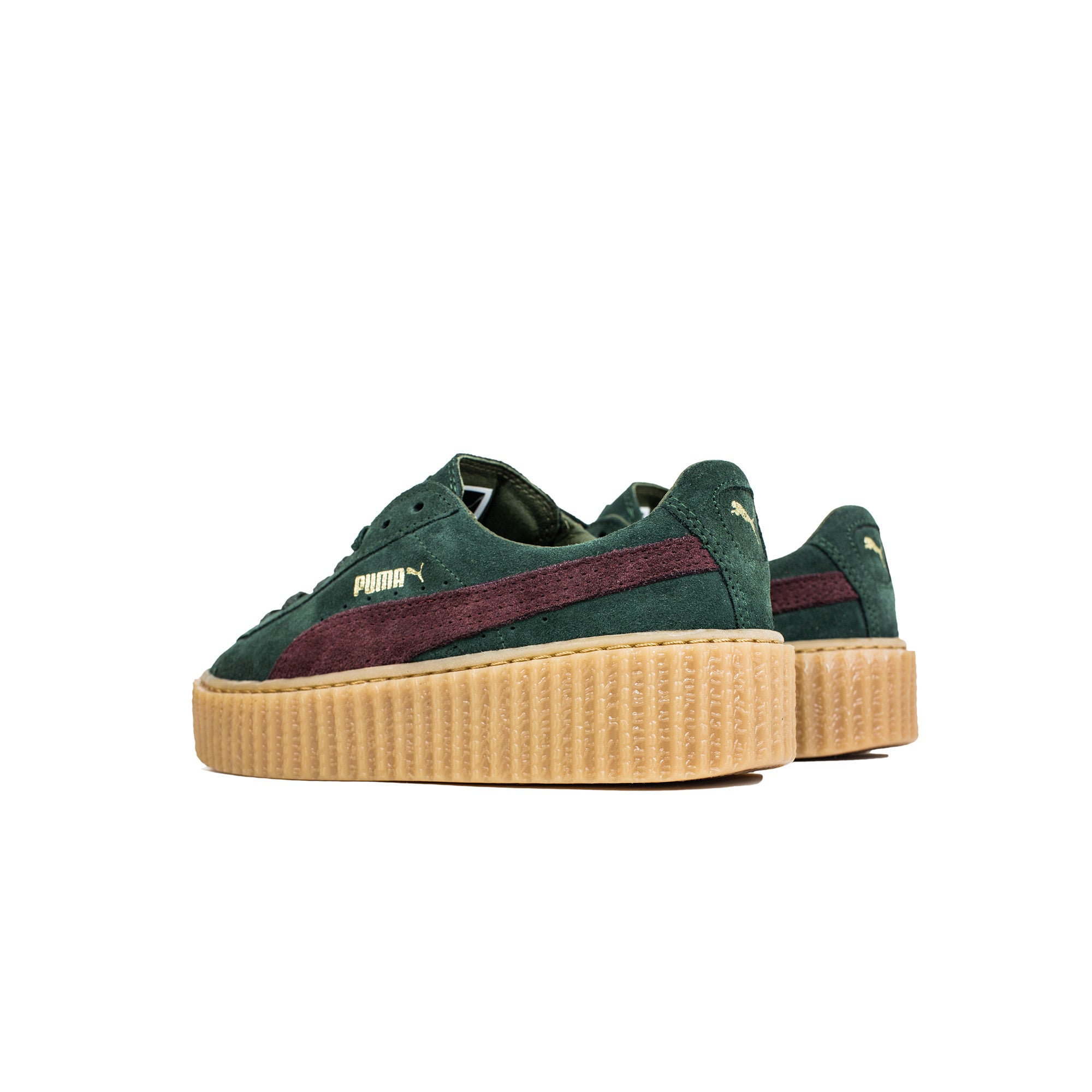 Puma by Rihanna Suede Creepers "FENTY" - Green/Bordeaux