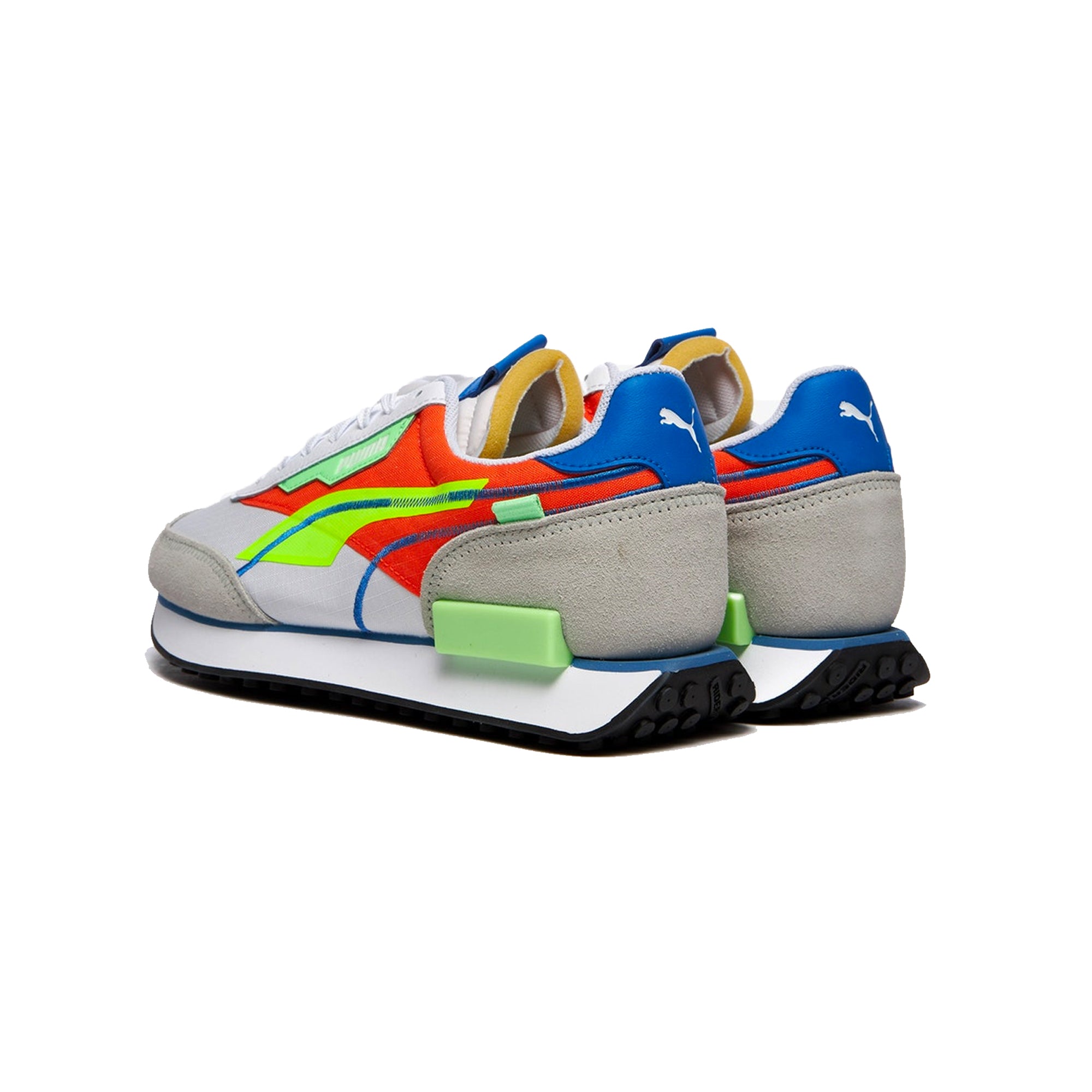 Puma Mens Future Rider Twofold SD Pop Shoes 'White/Yellow Alert'