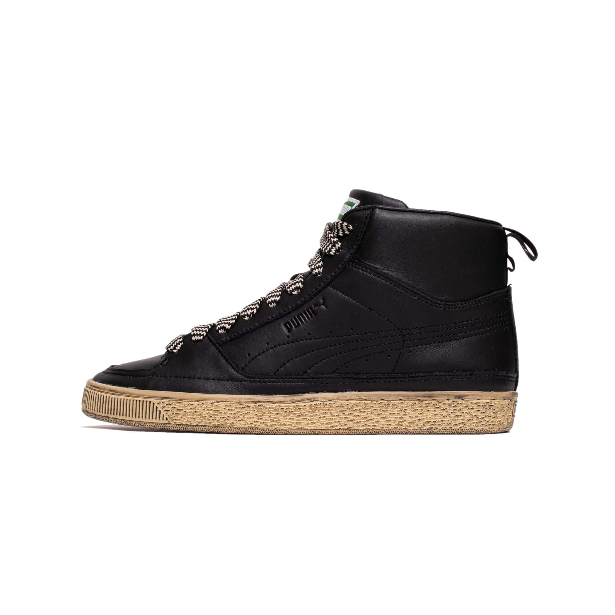 Puma Mens Suede Mid Rhuigi Shoes 'Black'