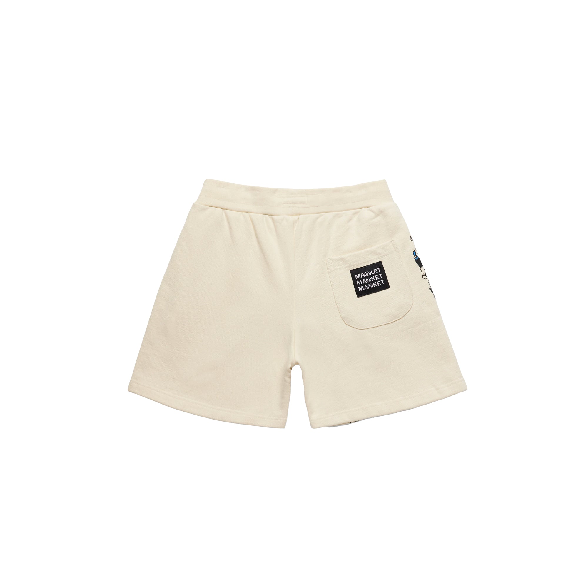 Market Mens Smiley World BBall Game Sweatshorts Cream