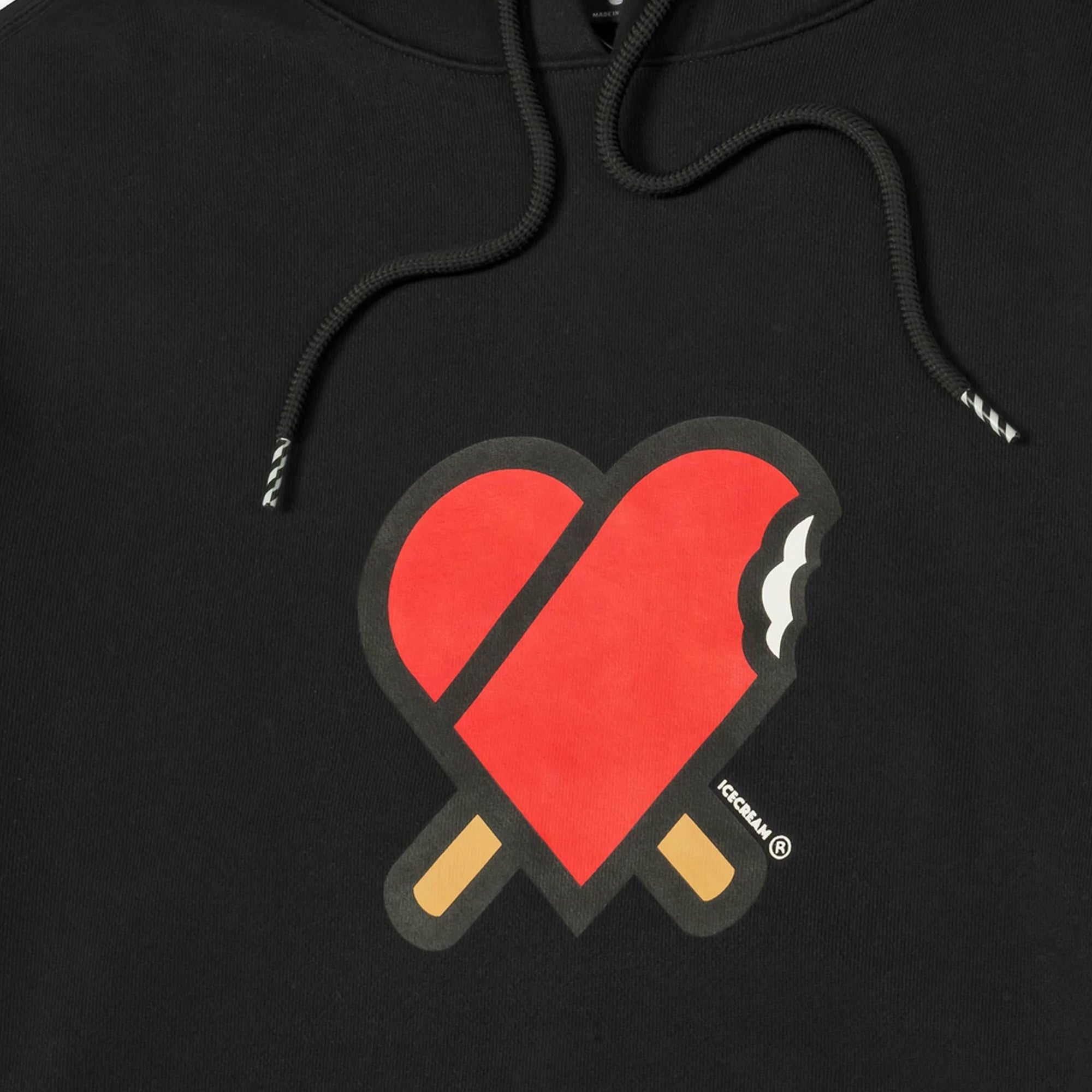 Icecream Mens Heart Hoodie 'Black'